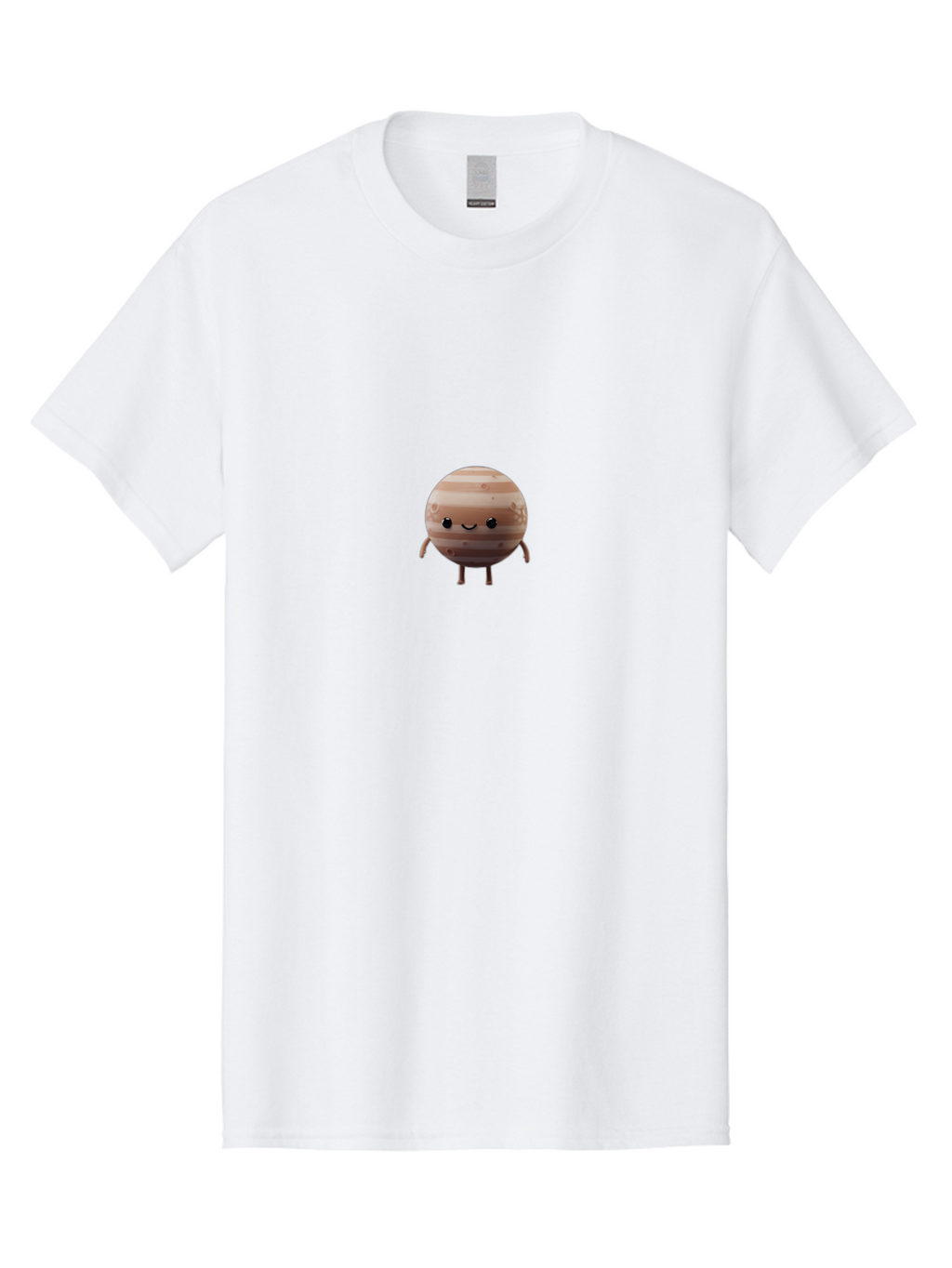 Jupiter-Mascot-1 Men'S Graphic Tee, 100% Cotton, Comfortable Casual Summer Wear, Machine Washable, Cartoon Planet, Jupiter Illustration, Smiling Face, Cute Character, Anthropomorphic Design, 3D Rendering, Gas Giant Representation, Bad239
