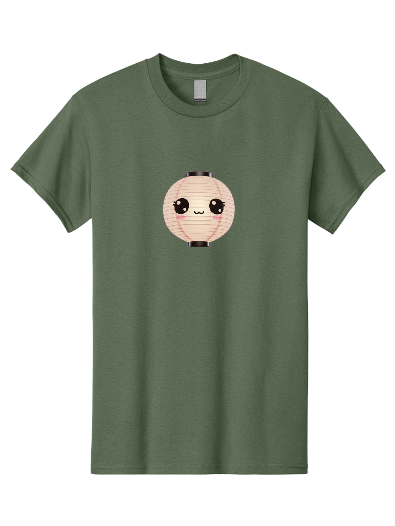 Kawaii-Lantern-1 Men'S Graphic Tee, 100% Cotton, Comfortable Casual Summer Wear, Machine Washable, Cute Lantern, Kawaii Culture, Cartoon Character, Japanese Lantern, Adorable Face, Pink Blush, Black Accents, Fun Design, Minimalist Style, Bad246