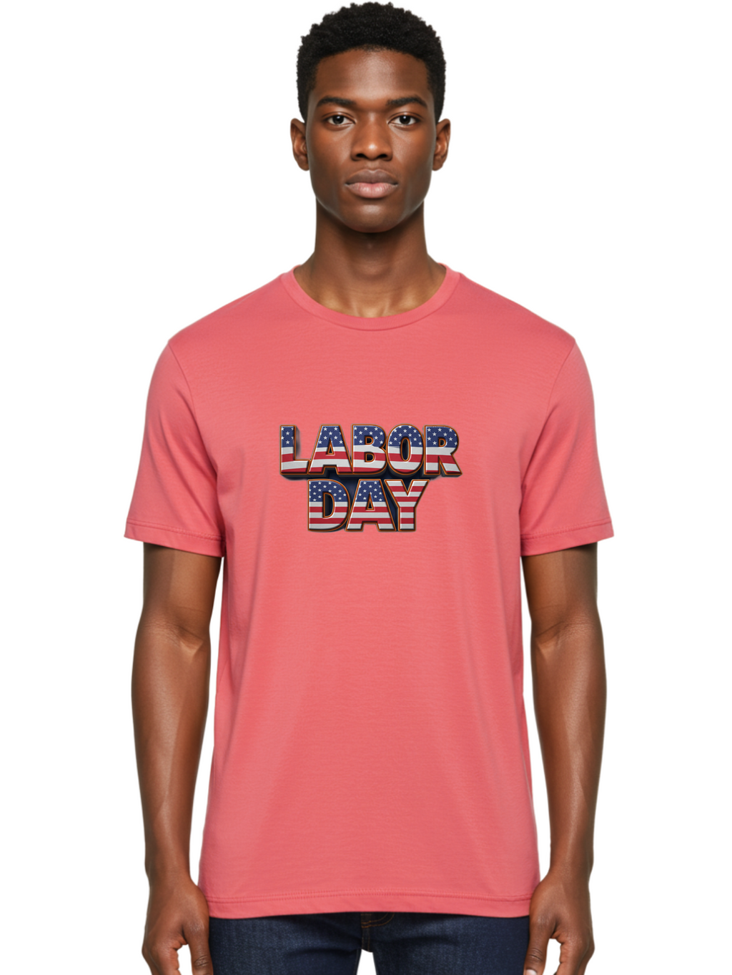 Labor-Day-1 Men'S Graphic Tee, 100% Cotton, Comfortable Casual Summer Wear, Machine Washable, Labor Day, Patriotic Theme, American Flag, Red White And Blue, Independence Day, 4Th Of July, Stars And Stripes, Usa, National Holiday, Celebration Bad257
