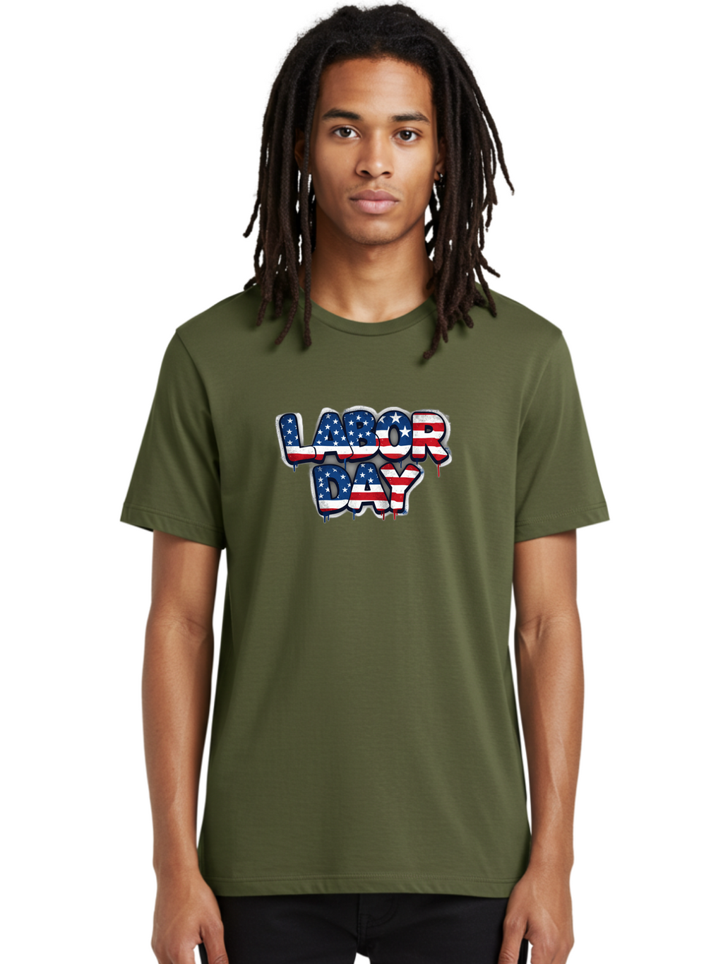 Labor-Day-2 Men'S Graphic Tee, 100% Cotton, Comfortable Casual Summer Wear, Machine Washable, Labor Day Celebration, American Flag, Patriotic Design, Graffiti Style, Red White Blue Colors, Stars And Stripes, Holiday Graphics, Bad258
