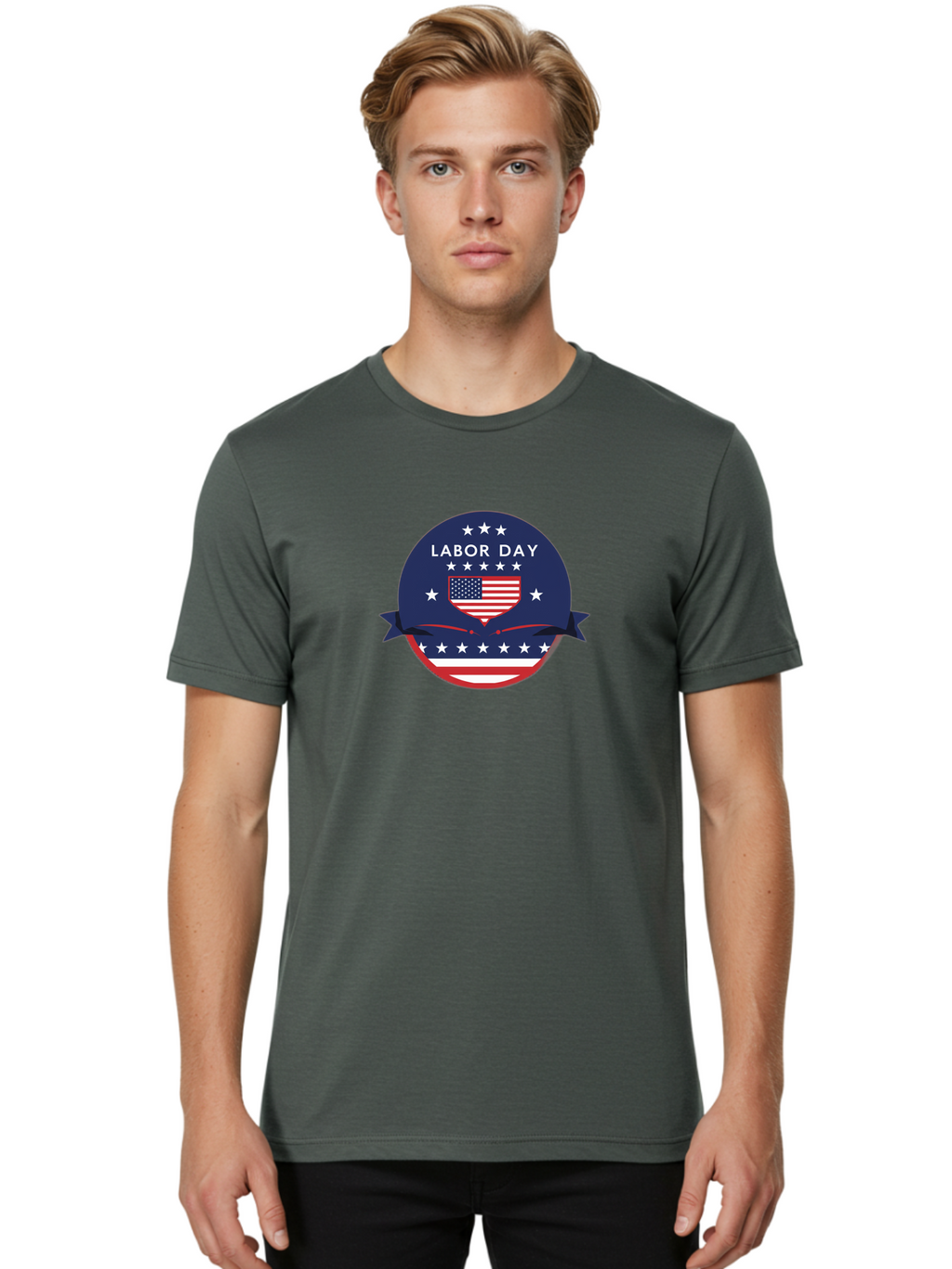 Labor-Day-3 Men'S Graphic Tee, 100% Cotton, Comfortable Casual Summer Wear, Machine Washable, Labor Day Graphic, American Flag, Patriotic Design, Usa Stars, Red White Blue Colors, Federal Holiday, Workers' Rights, Us Labor Movement Bad259