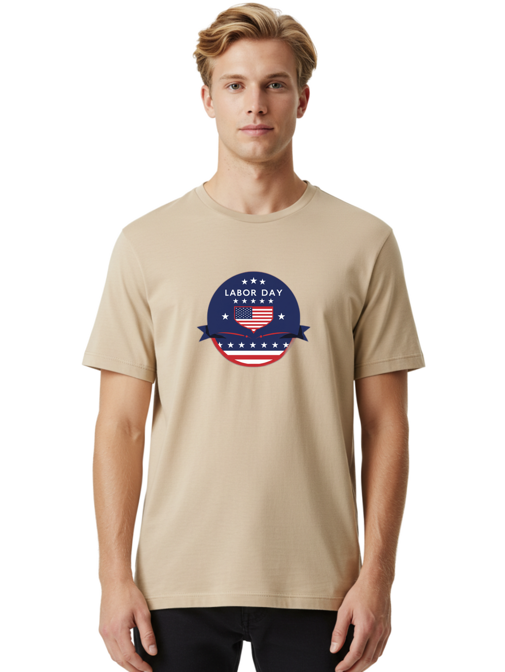 Labor-Day-3 Men'S Graphic Tee, 100% Cotton, Comfortable Casual Summer Wear, Machine Washable, Labor Day Graphic, American Flag, Patriotic Design, Usa Stars, Red White Blue Colors, Federal Holiday, Workers' Rights, Us Labor Movement Bad259