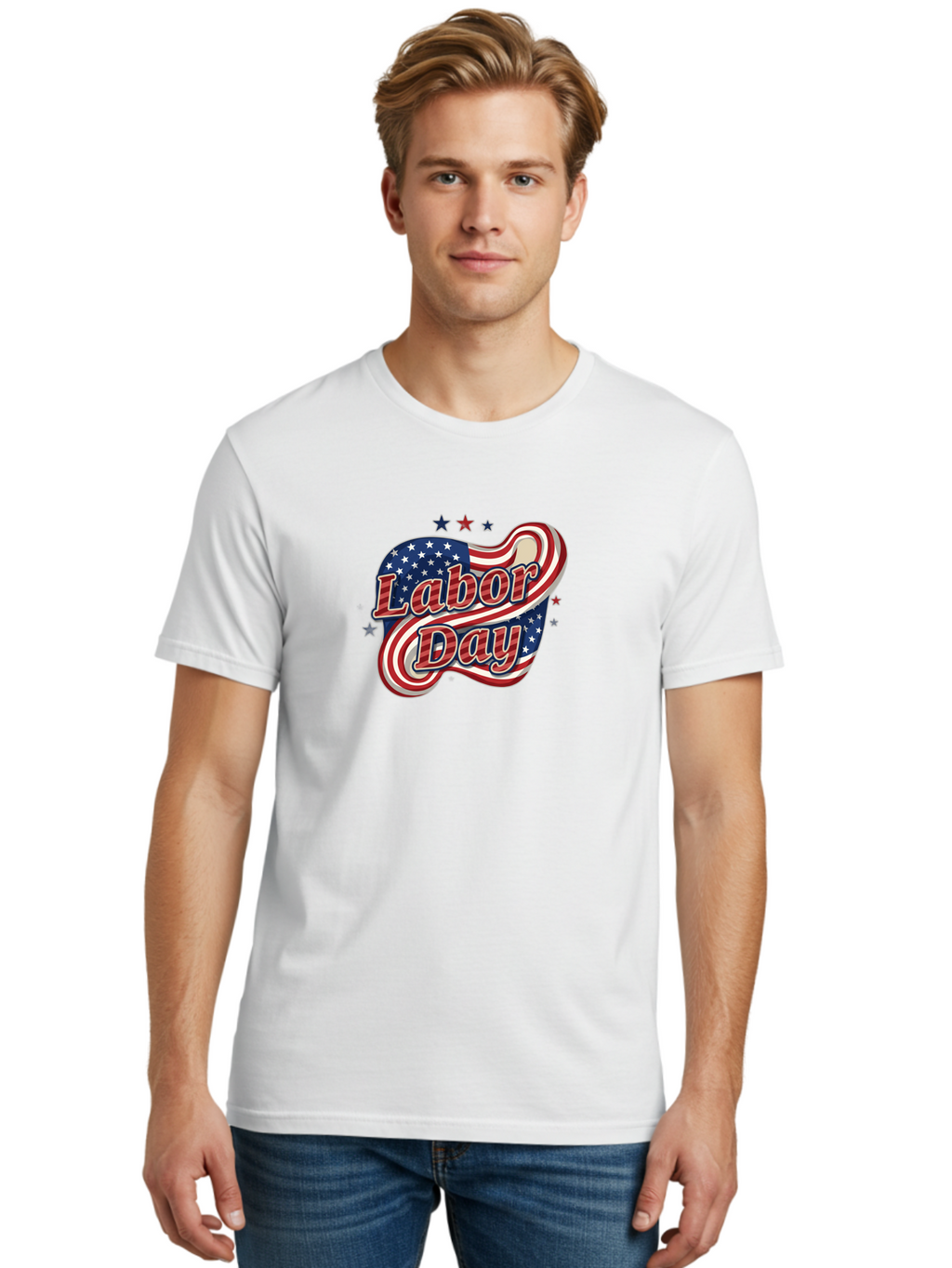 Labor-Day-4 Men'S Graphic Tee, 100% Cotton, Comfortable Casual Summer Wear, Machine Washable, Labor Day Celebration, American Flag, Red White And Blue, Patriotic Theme, Festive Design, Labor Day Sale, Stars And Stripes Bad260