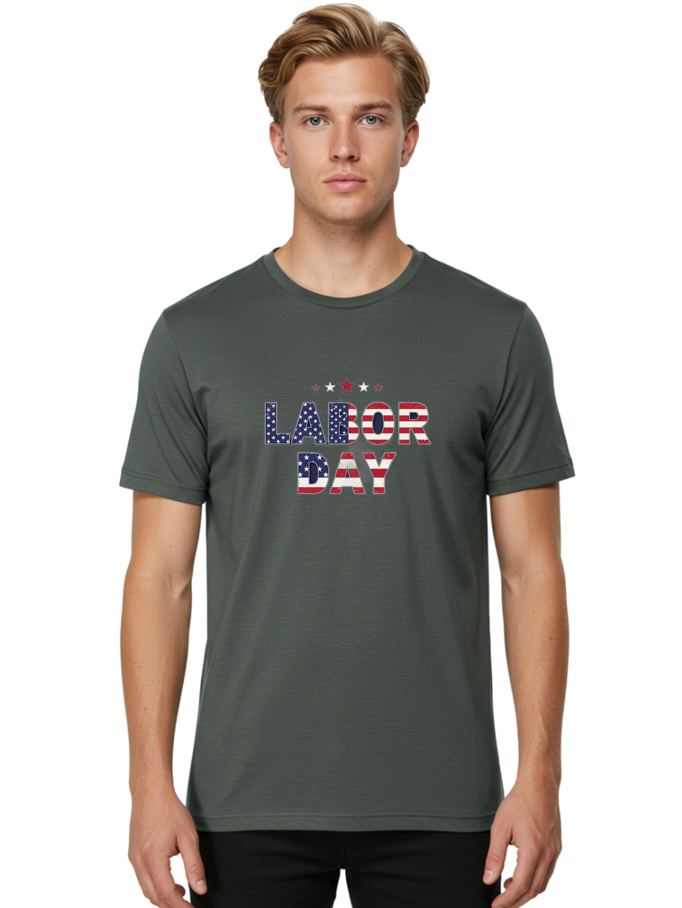 Labor-Day-6 Men'S Graphic Tee, 100% Cotton, Comfortable Casual Summer Wear, Machine Washable, Labor Day, Patriotic Text, American Flag Pattern, Red White And Blue, Stars And Stripes, Holiday Celebration, Us National Holiday Bad262