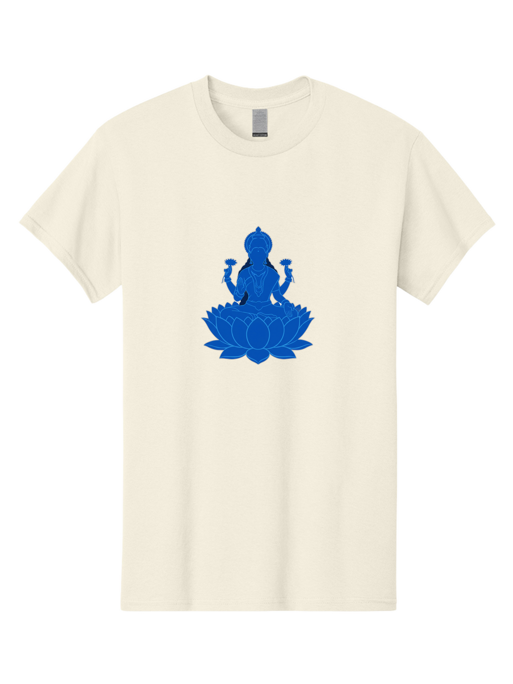 Lakshmi Men'S Graphic Tee, 100% Cotton, Comfortable Casual Summer Wear, Machine Washable, Goddess Lakshmi, Lotus Flower, Spiritual Symbolism, Hindu Mythology, Serene Pose, Symbolic Jewelry, Tranquil Atmosphere, Yoga, Meditation, Inner Peace, Bad270