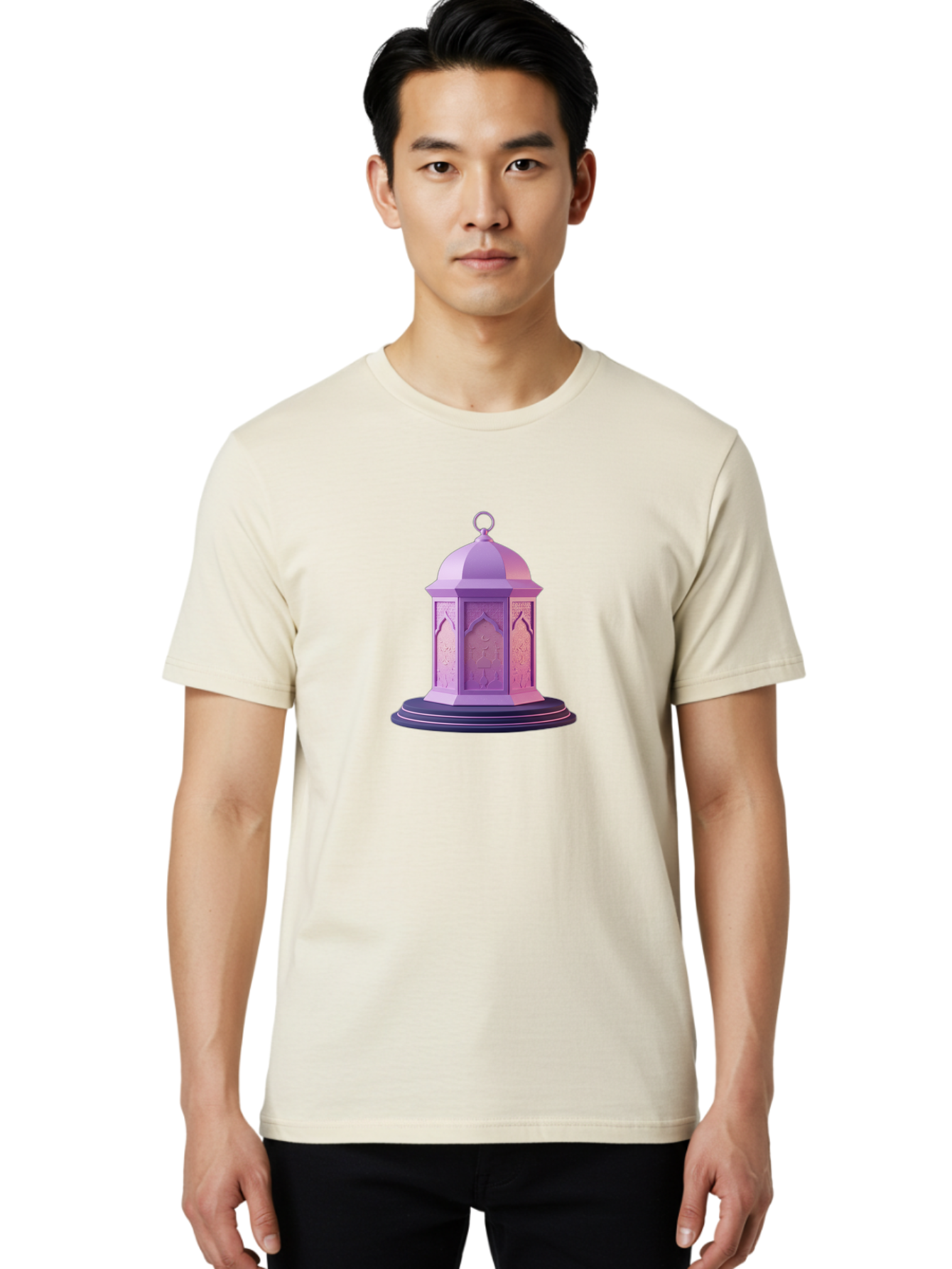 Lantern-1 Men'S Graphic Tee, 100% Cotton, Comfortable Casual Summer Wear, Machine Washable, Islamic Lantern, Lantern Design, Mosque Decoration, Islamic Architecture, Arabic Pattern, Dome Shape, Lantern Art, Cultural Symbol, Religious Icon, Bad272