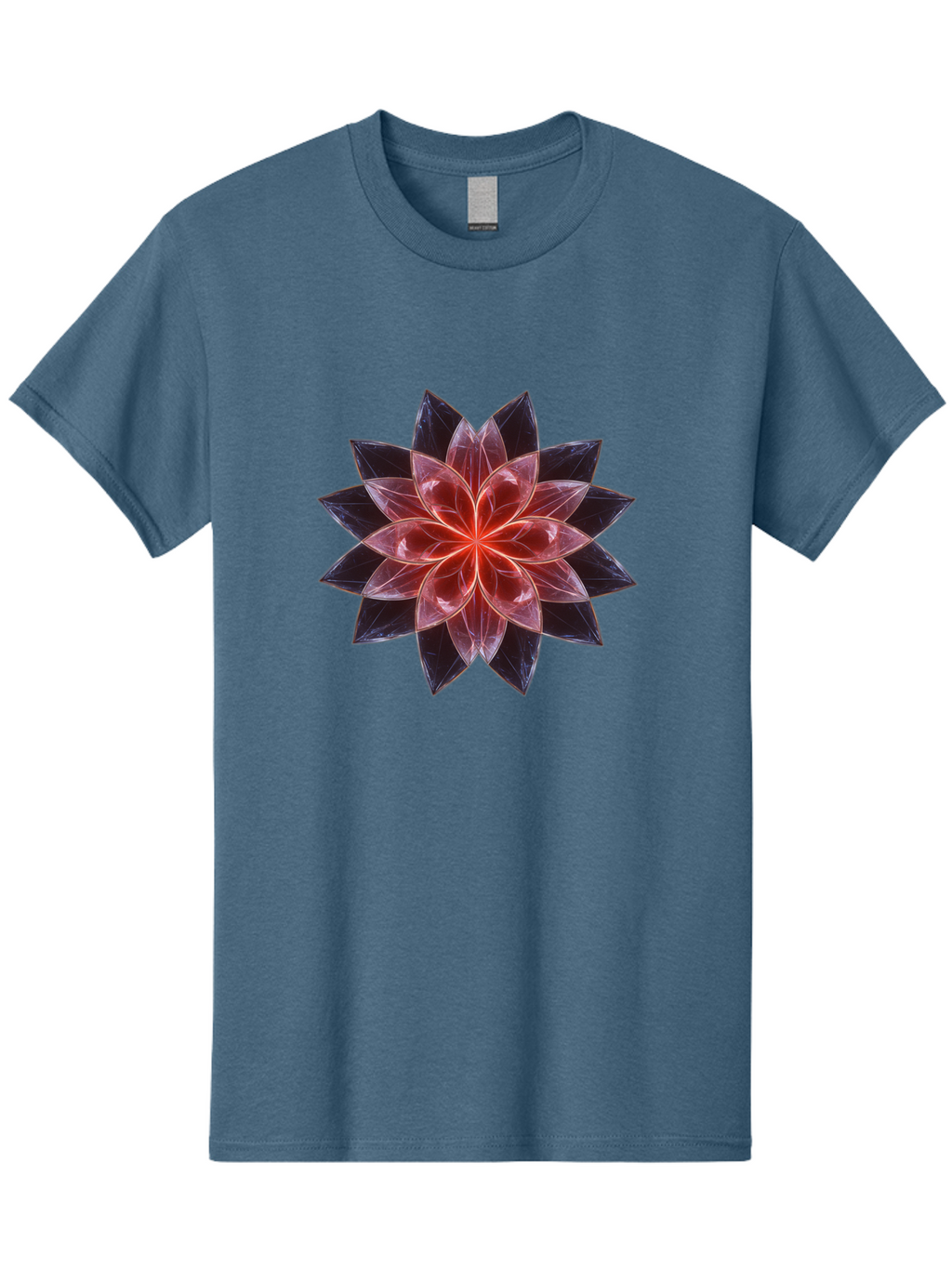 Lotus-Flower Men'S Graphic Tee, 100% Cotton, Comfortable Casual Summer Wear, Machine Washable, Lotus Flower, Geometric Pattern, Symmetrical Design, Floral Motif, Abstract Art, Vibrant Colors, Sacred Geometry, Mandala, Spiritual Symbol, Bad281