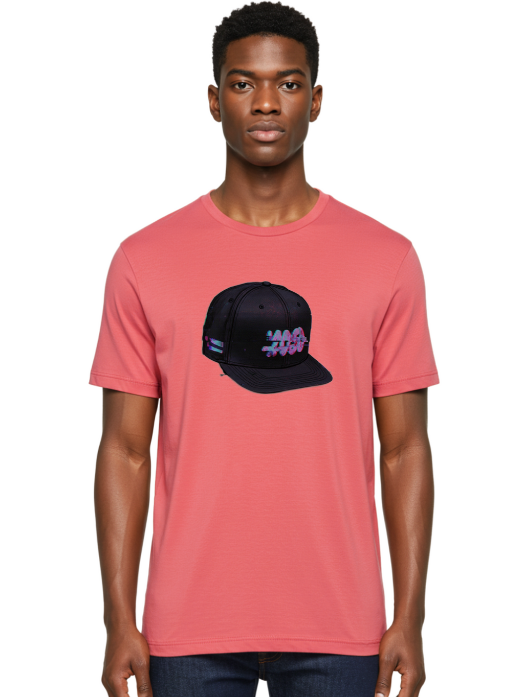 Mad-Club Men'S Graphic Tee, 100% Cotton, Comfortable Casual Summer Wear, Machine Washable, Nasa Baseball Cap, Black Hat, Space Agency Logo, Pastel Colors, Futuristic Design, Streetwear Fashion, Casual Style, Trendy Accessory Bad288