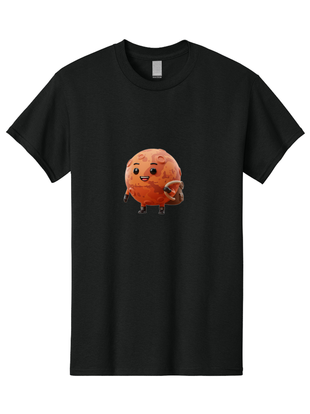Mars-Character Men'S Graphic Tee, 100% Cotton, Comfortable Casual Summer Wear, Machine Washable, Cartoon Mars, Anthropomorphic Planet, Mars Character, Science Fiction, Planetary Character, Mars Illustration, Cute Mars, Mars Mascot, Bad300