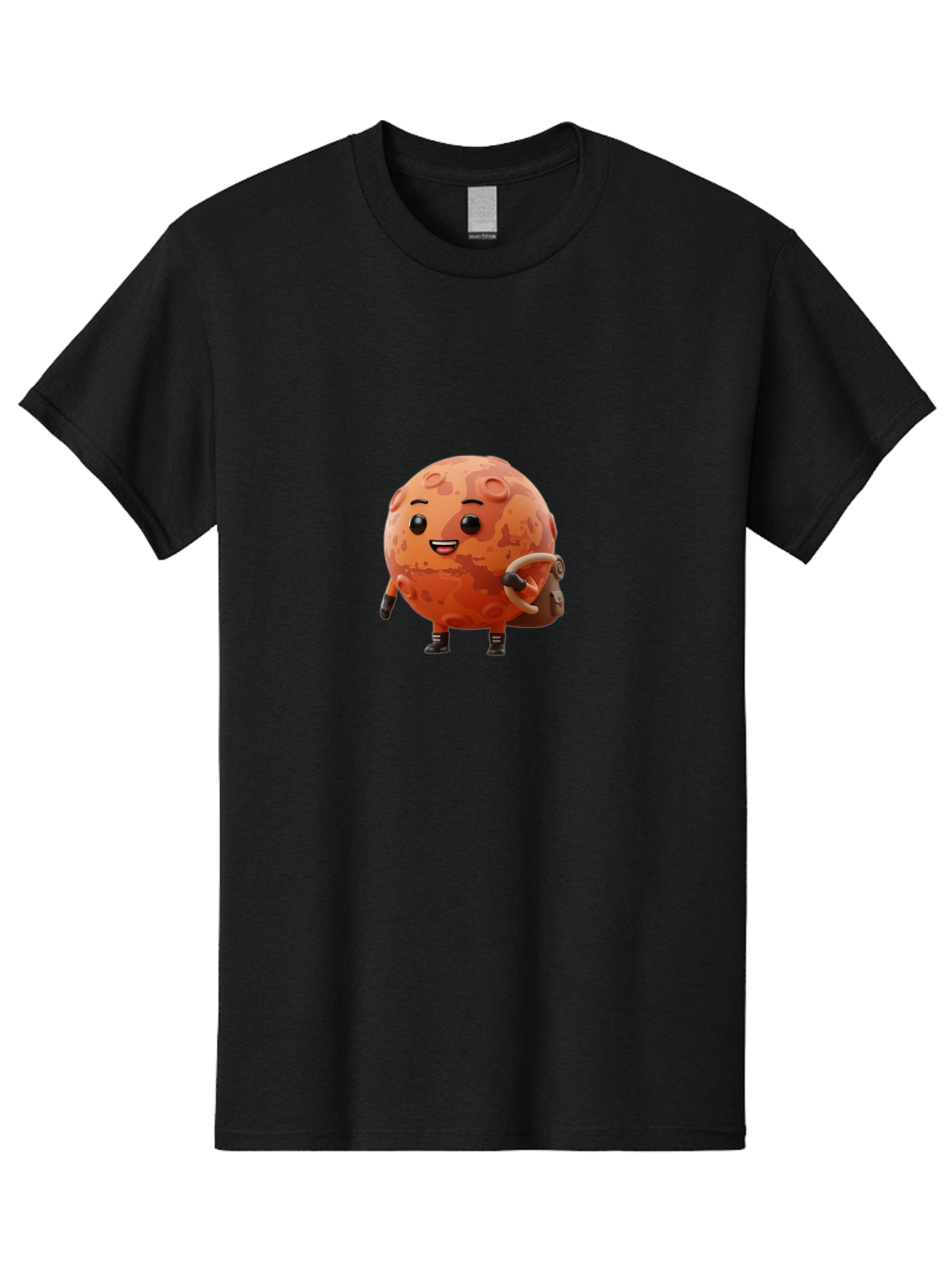 Mars-Character Men'S Graphic Tee, 100% Cotton, Comfortable Casual Summer Wear, Machine Washable, Cartoon Mars, Anthropomorphic Planet, Mars Character, Science Fiction, Planetary Character, Mars Illustration, Cute Mars, Mars Mascot, Bad300