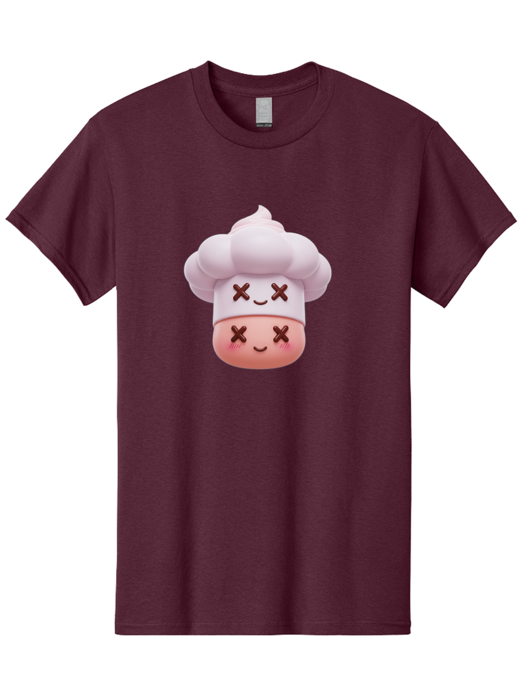 Mochi-Chef Men'S Graphic Tee, 100% Cotton, Comfortable Casual Summer Wear, Machine Washable, Kawaii Chef, Cute Character, Cartoon Mascot, Baking Illustration, Cute Face, Sweet Treats, Dessert Art, Adorable Icon, Foodie Graphics Bad330