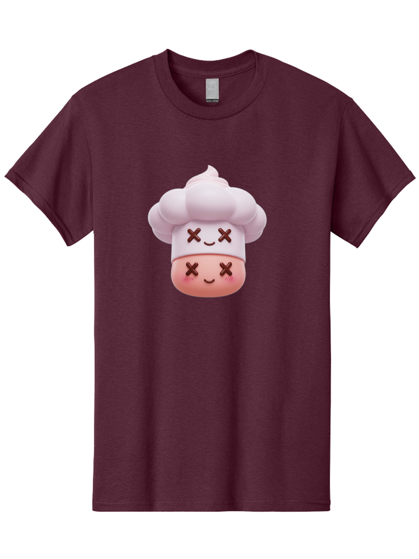 Mochi-Chef Men'S Graphic Tee, 100% Cotton, Comfortable Casual Summer Wear, Machine Washable, Kawaii Chef, Cute Character, Cartoon Mascot, Baking Illustration, Cute Face, Sweet Treats, Dessert Art, Adorable Icon, Foodie Graphics Bad330