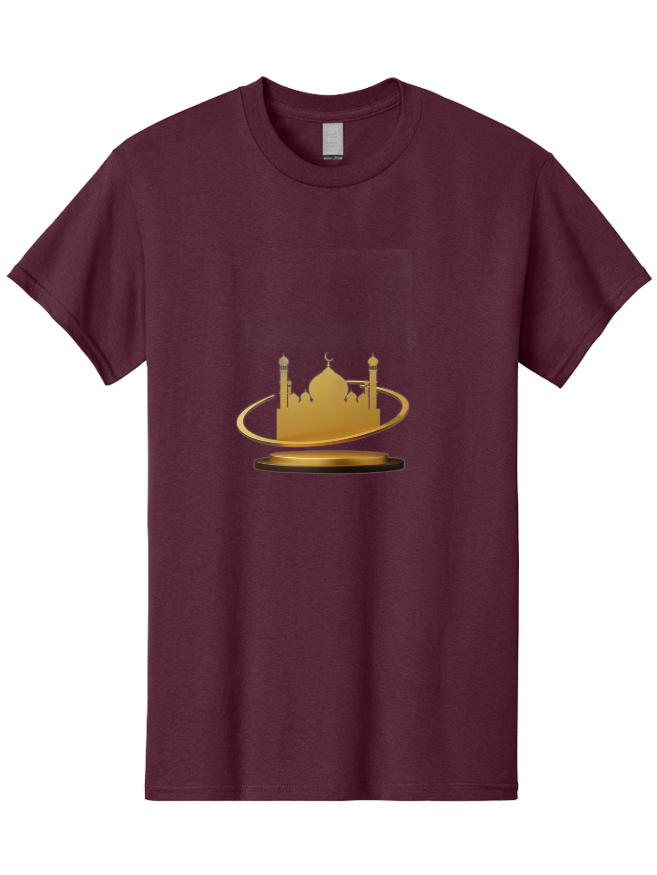 Mosque-Silhouette Men'S Graphic Tee, 100% Cotton, Comfortable Casual Summer Wear, Machine Washable, Mosque Silhouette, Islamic Architecture, Global Unity, Religious Symbol, Mosque Design, Cultural Icon, World Peace Bad342