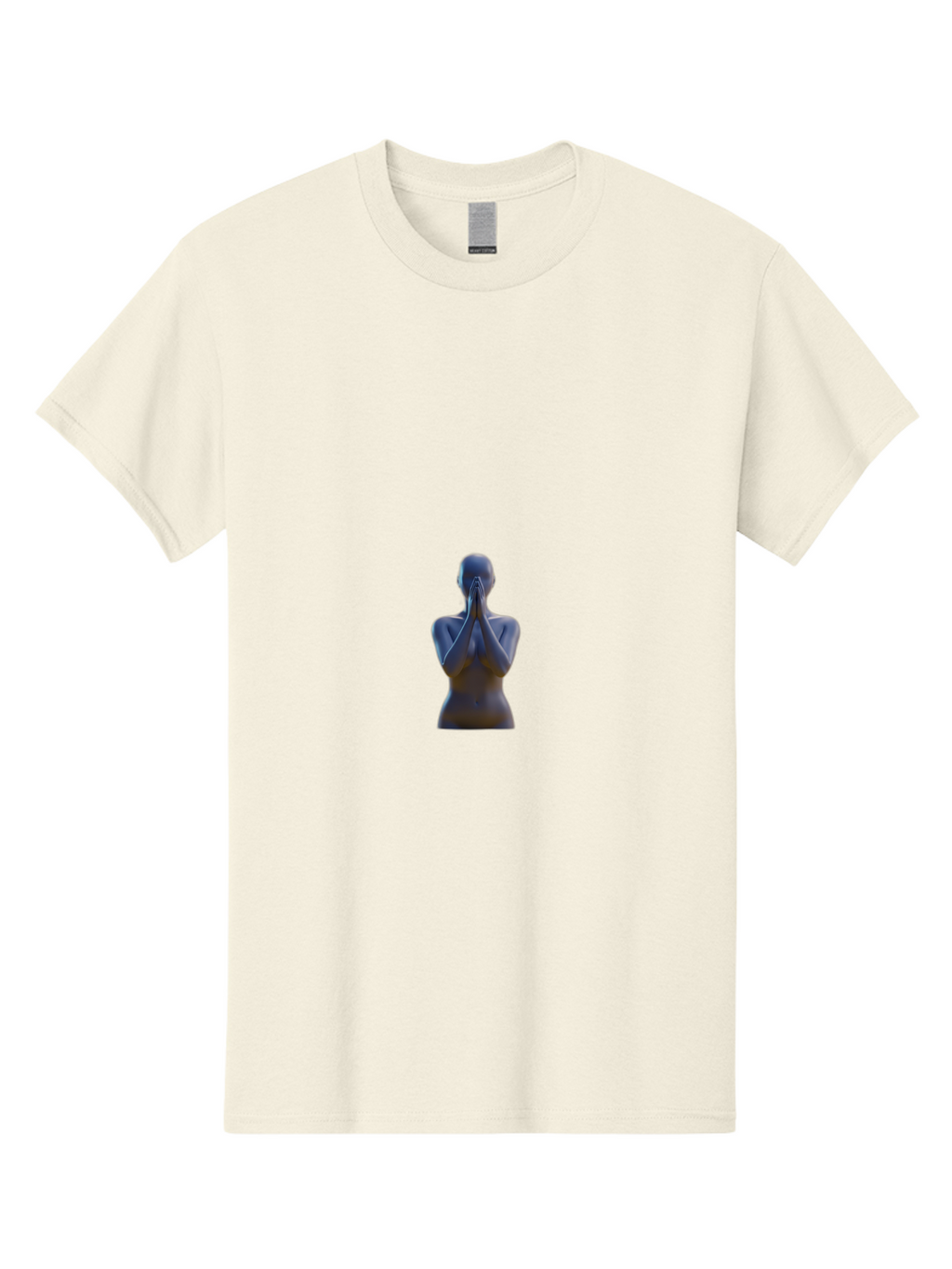 Namaste-Statue Men'S Graphic Tee, 100% Cotton, Comfortable Casual Summer Wear, Machine Washable, Mannequin Statue, Praying Pose, Hands Together, Minimalist Design, Gray Tone, Calm Atmosphere, Modern Art, Stillness, Contemplation Bad354