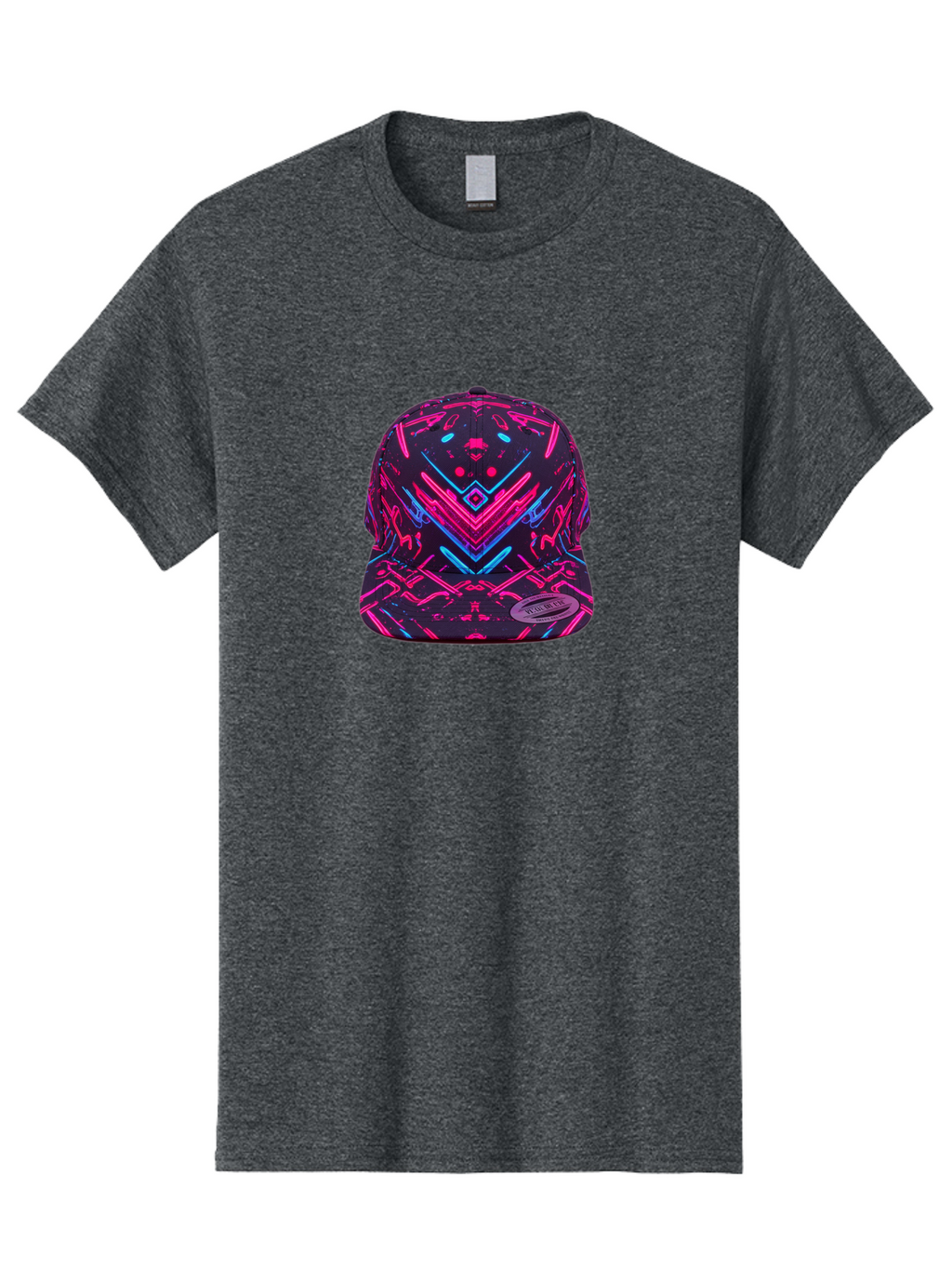 New-Era-Neon-Baseball-Cap Men'S Graphic Tee, 100% Cotton, Comfortable Casual Summer Wear, Machine Washable, Neon Pink And Blue Circuit Pattern, Futuristic Hat, Neon-Lit Design, Trendy Headwear, Streetwear Fashion, Bold Graphics Bad369
