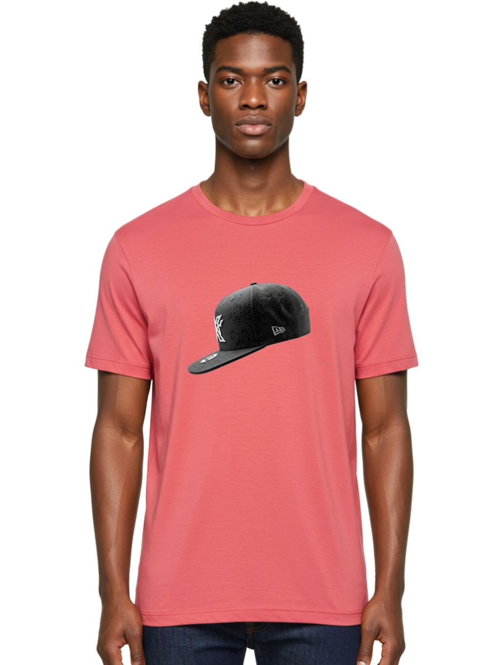 New-York-Yankees-Baseball-Cap Men'S Graphic Tee, 100% Cotton, Comfortable Casual Summer Wear, Machine Washable, New York Yankees Baseball Cap, Black Cap With White Logo, New Era Cap, Baseball Hat, Sports Fashion, Ny Logo, Mlb Merchandise, Bad372