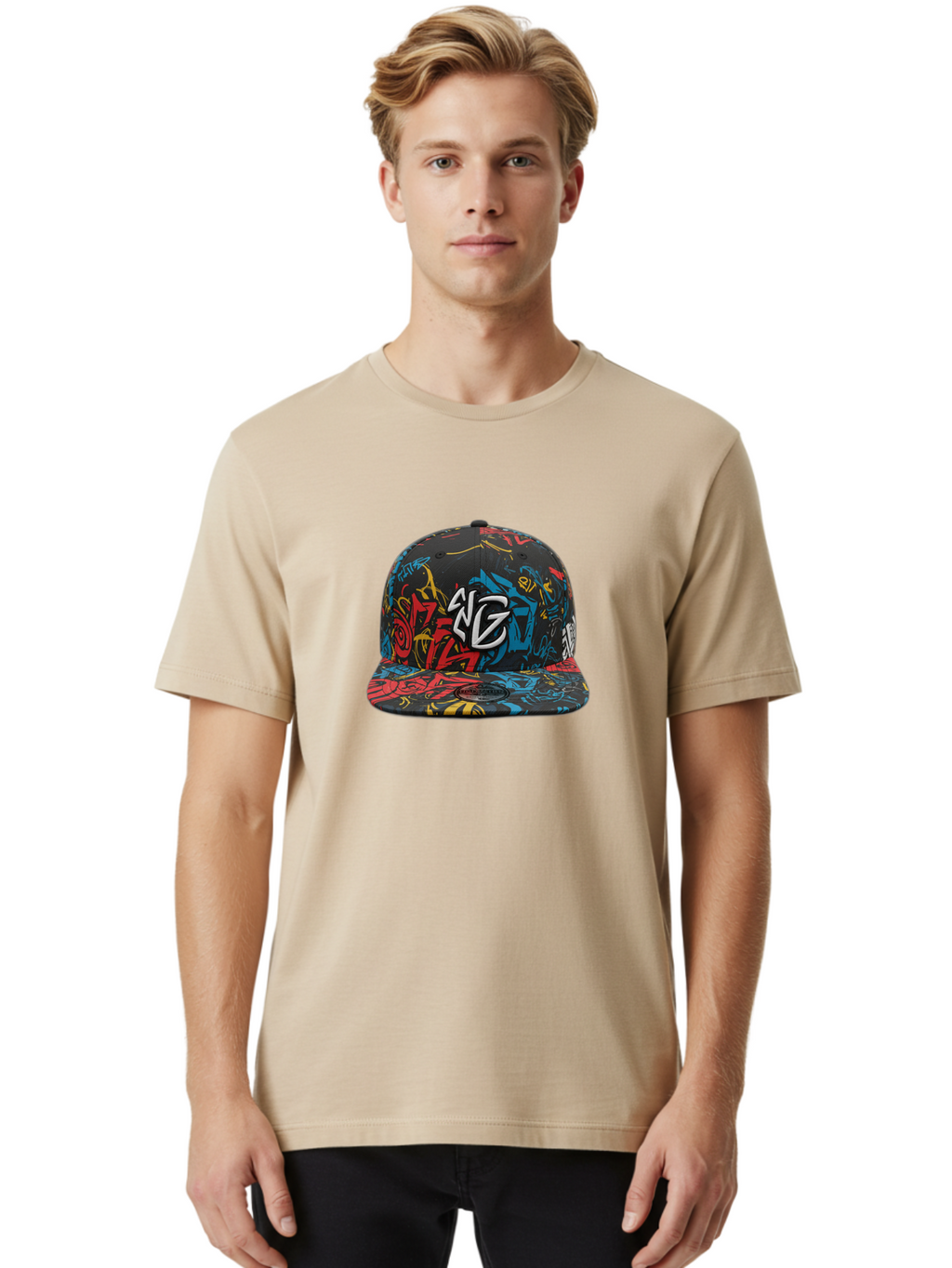 Ng-Baseball-Cap Men'S Graphic Tee, 100% Cotton, Comfortable Casual Summer Wear, Machine Washable, Graffiti Hat, Streetwear Fashion, Urban Style, Multicolored Cap, Ng Logo, Bold Graphics, Snapback Hat, Trendy Headwear, Casual Wear Bad373