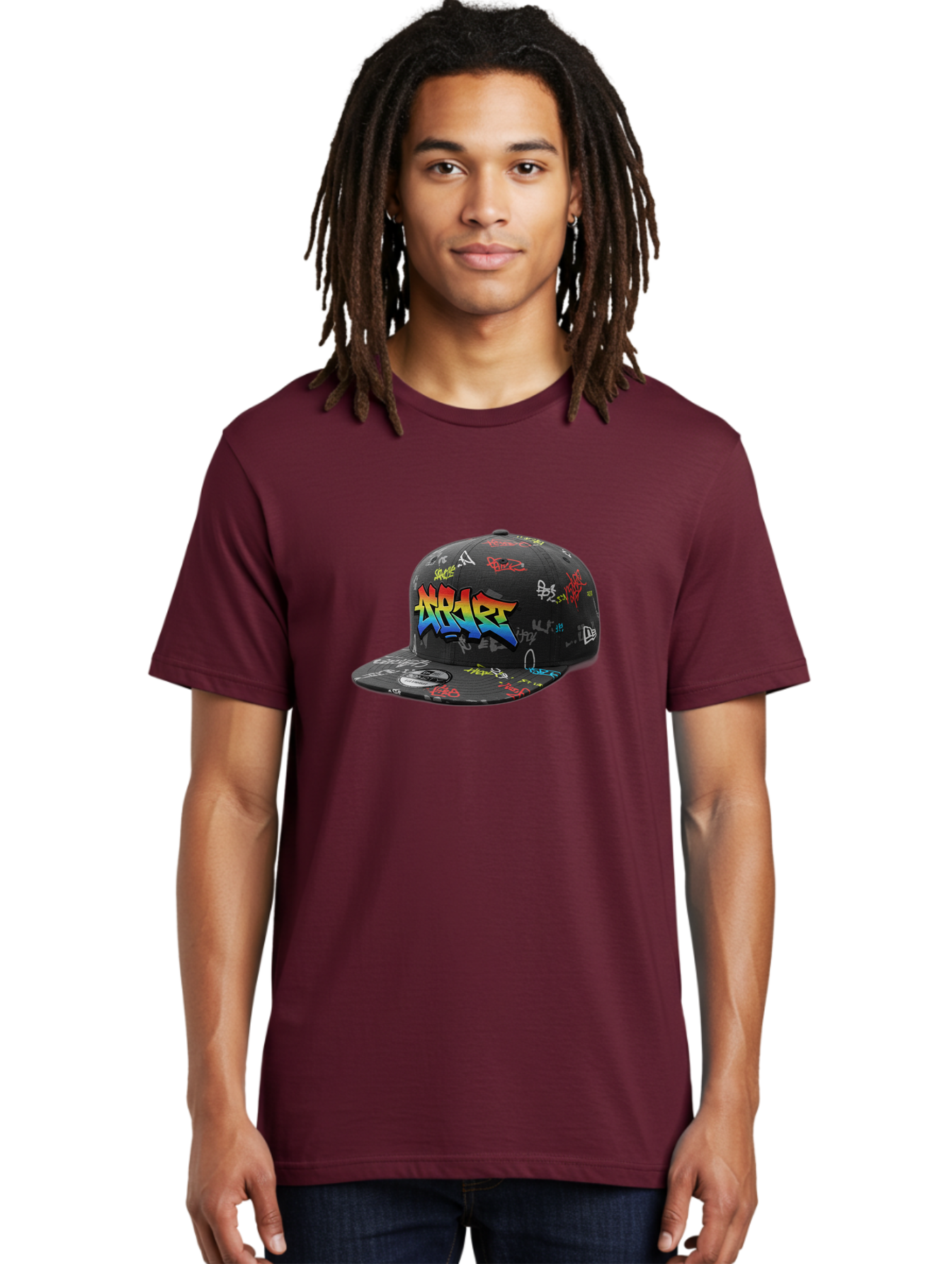 Nike-Air Men'S Graphic Tee, 100% Cotton, Comfortable Casual Summer Wear, Machine Washable, Nike Air Graffiti Hat, Streetwear Fashion, Basketball Cap, Urban Style, Colorful Design, Graffiti Art, New Era, Sportswear, Hip Hop Culture, Bad375