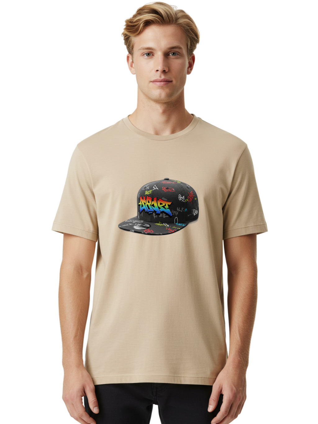 Nike-Air Men'S Graphic Tee, 100% Cotton, Comfortable Casual Summer Wear, Machine Washable, Nike Air Graffiti Hat, Streetwear Fashion, Basketball Cap, Urban Style, Colorful Design, Graffiti Art, New Era, Sportswear, Hip Hop Culture, Bad375