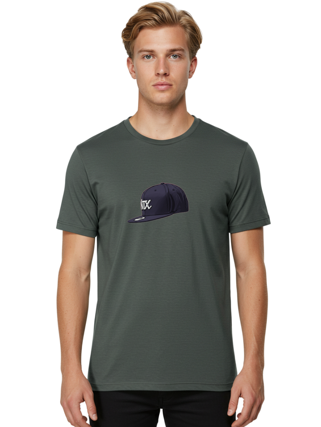 Ntx-Baseball-Cap Men'S Graphic Tee, 100% Cotton, Comfortable Casual Summer Wear, Machine Washable, Ntx Logo, Baseball Cap, Navy Blue Cap, White Logo, Sports Apparel, Streetwear Fashion, Casual Wear, Hat With Logo Bad377