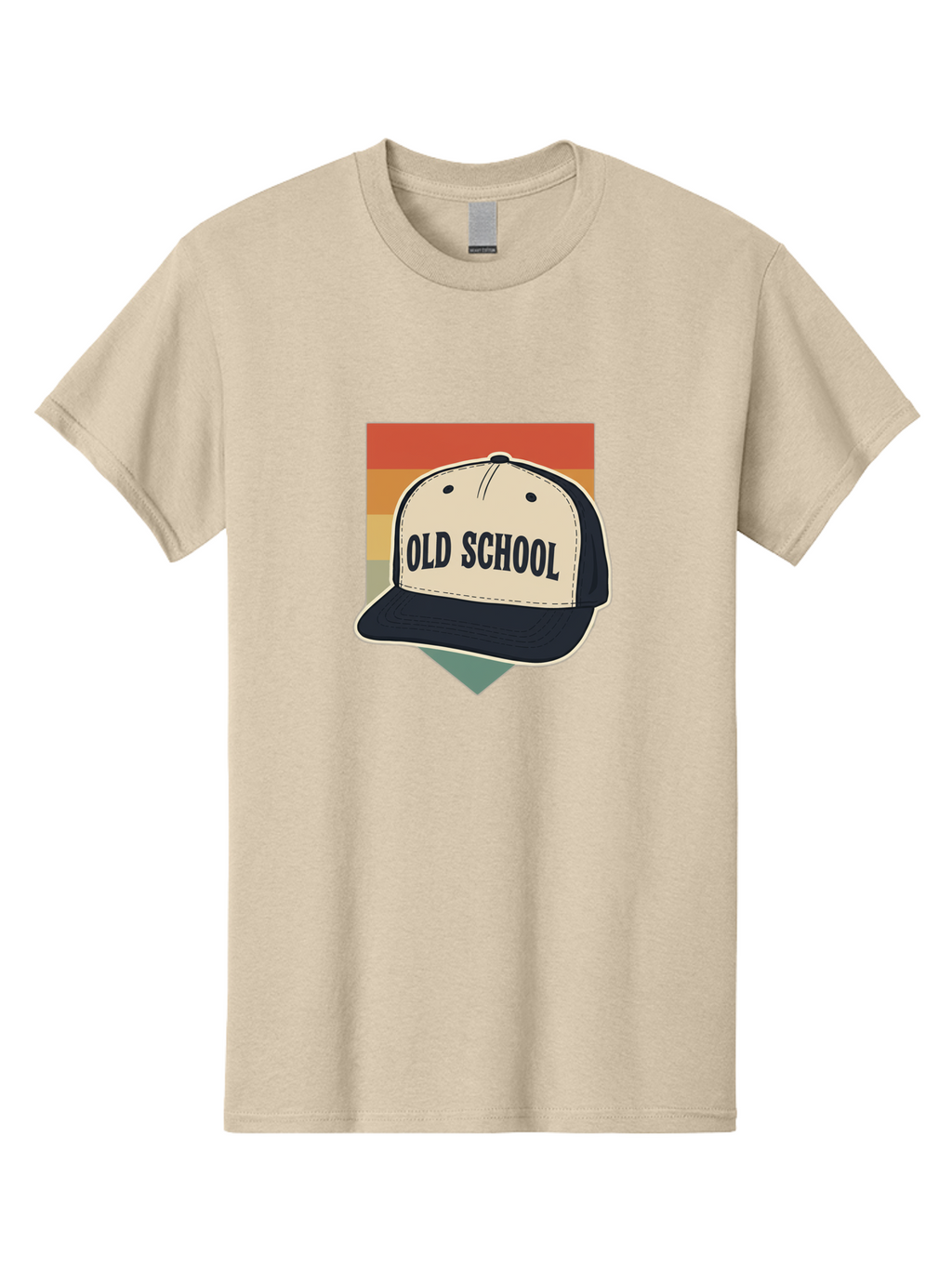 Old-School Men'S Graphic Tee, 100% Cotton, Comfortable Casual Summer Wear, Machine Washable, Classic Baseball Cap, Old School Hat, Vintage Style, Retro Fashion, Nostalgic Clothing, Casual Wear, Trucker Hat, Simple Design, Bold Text, Bad382