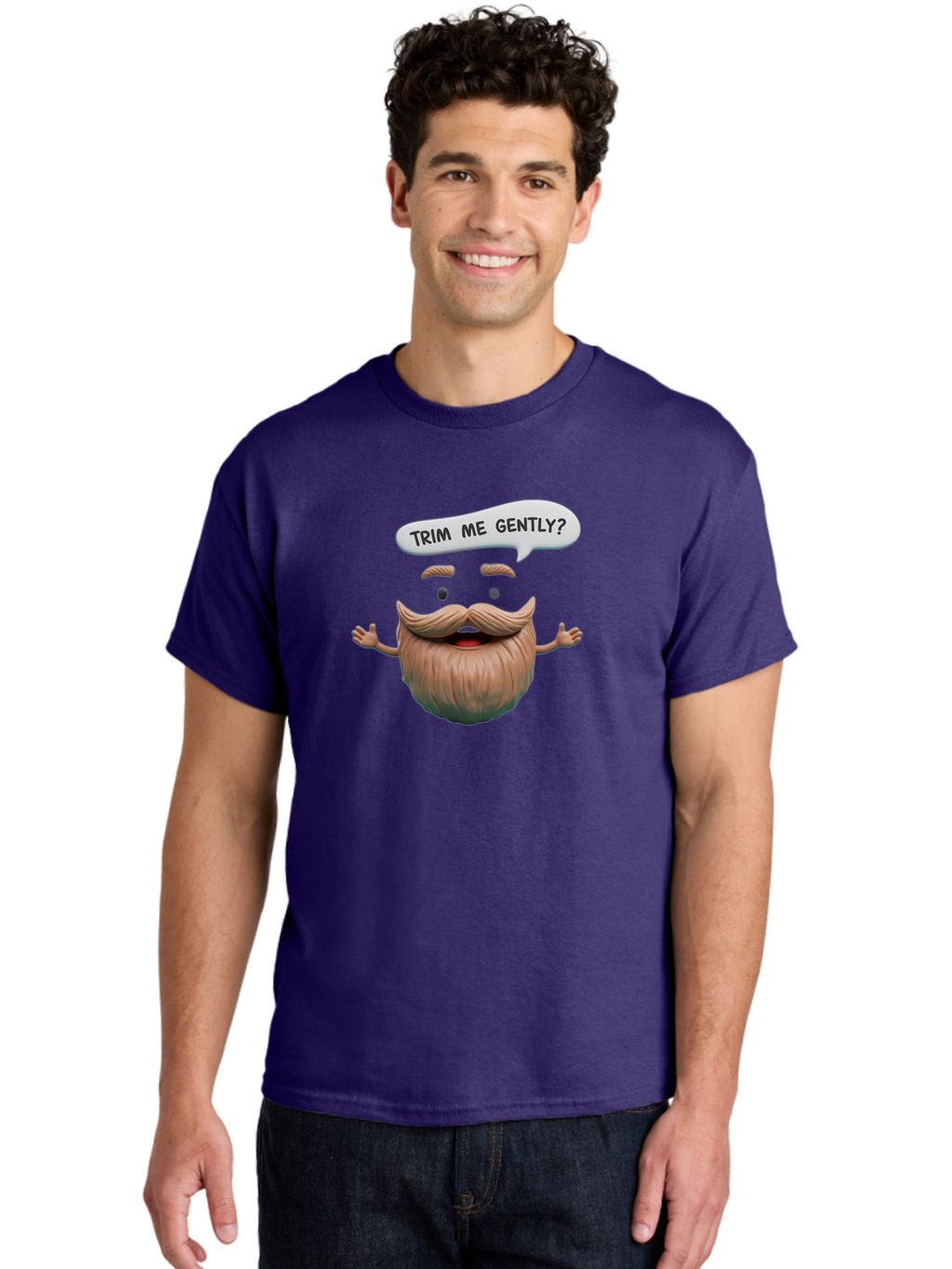 Onion-With-Mustache Men'S Graphic Tee, 100% Cotton, Comfortable Casual Summer Wear, Machine Washable, Onion With A Face, Humorous Illustration, Cartoon Character, Funny Vegetable, Whimsical Design, Quirky Art, Beard And Mustache, Bad383