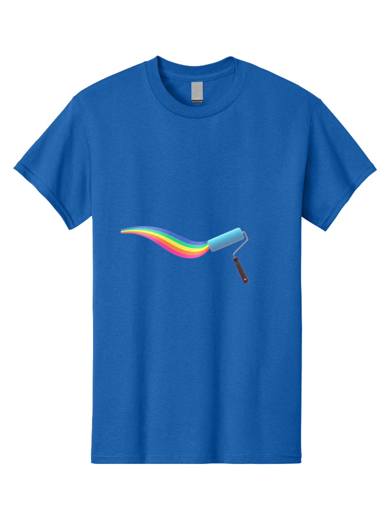 Paint-Roller-2 Men'S Graphic Tee, 100% Cotton, Comfortable Casual Summer Wear, Machine Washable, Paint Roller, Colorful Paint, Vibrant Colors, Painting Tool, Home Decor, Diy Project, Colorful Stripes, Creative Design, Art Supplies Bad394