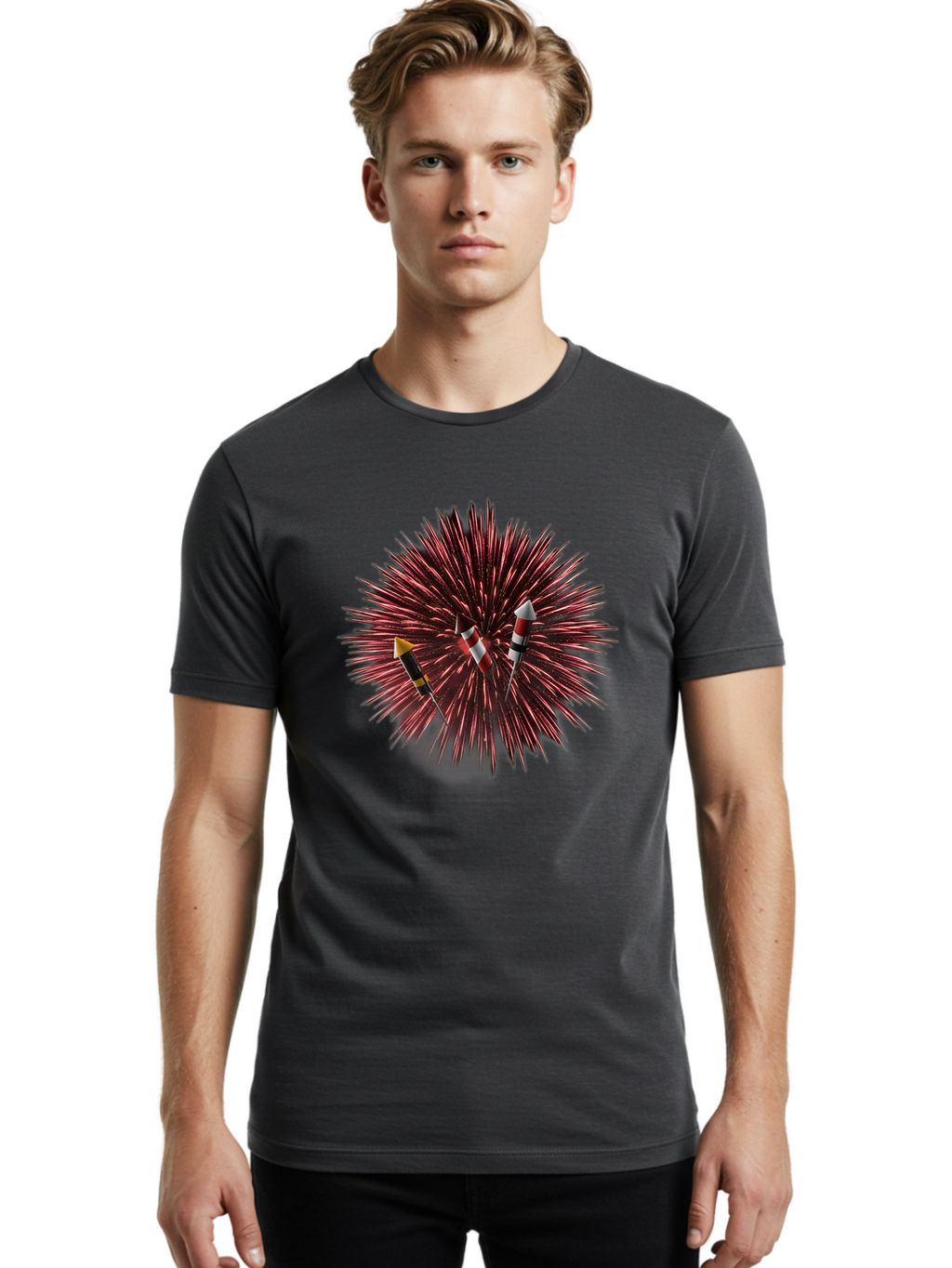 Party-Poppers Men'S Graphic Tee, 100% Cotton, Comfortable Casual Summer Wear, Machine Washable, Porcupine With Quills, 3 Arrows Stuck, Wildlife, Animal Defense, Prickly Creature, Hunting Scene, Wildlife Photography, Quill Attack Bad407