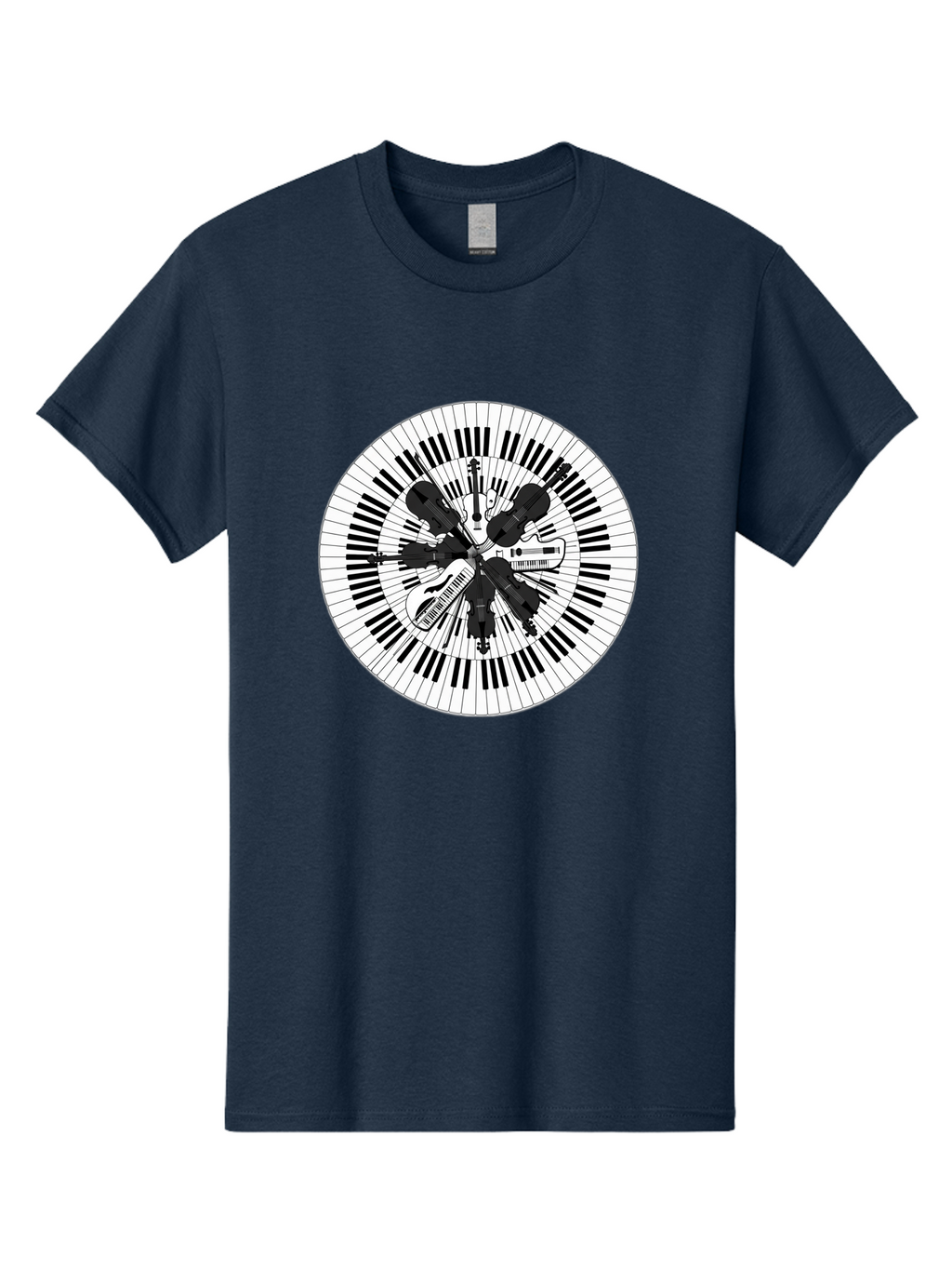 Piano-Keys-Music-Instruments Men'S Graphic Tee, 100% Cotton, Comfortable Casual Summer Wear, Machine Washable, Music Instruments, Musical Notes, Guitar, Microphone, Sound Equipment, Audio Technology, Music Production, Sound Waves, Bad413