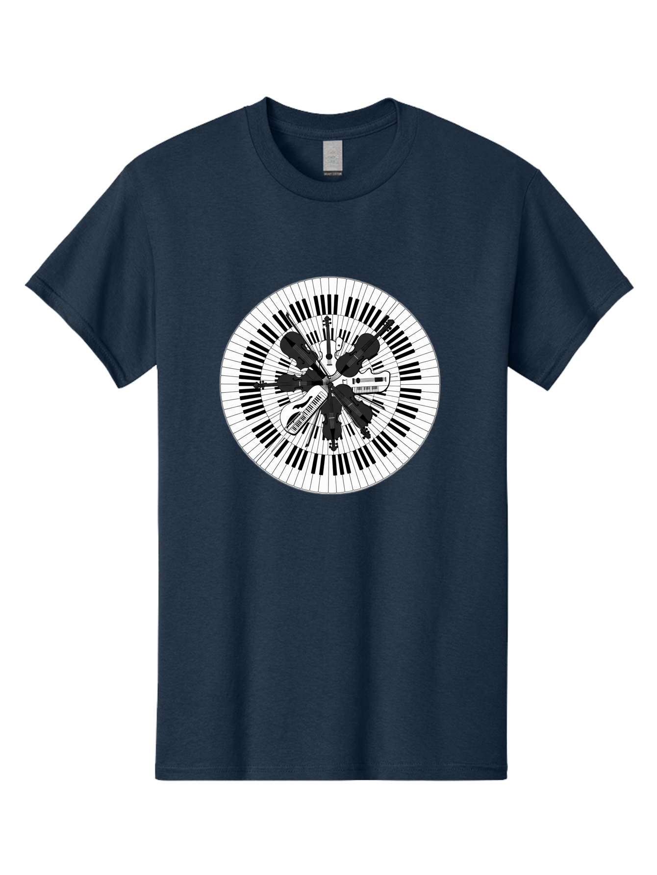 Piano-Keys-Music-Instruments Men'S Graphic Tee, 100% Cotton, Comfortable Casual Summer Wear, Machine Washable, Music Instruments, Musical Notes, Guitar, Microphone, Sound Equipment, Audio Technology, Music Production, Sound Waves, Bad413