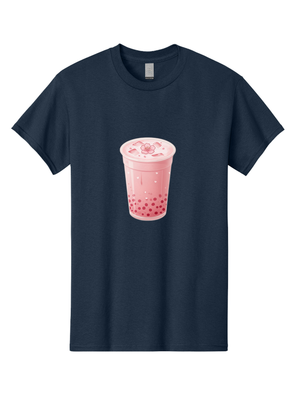 Pink-Boba-Tea-1 Men'S Graphic Tee, 100% Cotton, Comfortable Casual Summer Wear, Machine Washable, Boba Tea, Milk Tea, Bubble Tea, Pink Drink, Tapioca Pearls, Strawberry Tea, Tea With Boba, Boba Drink Bad424