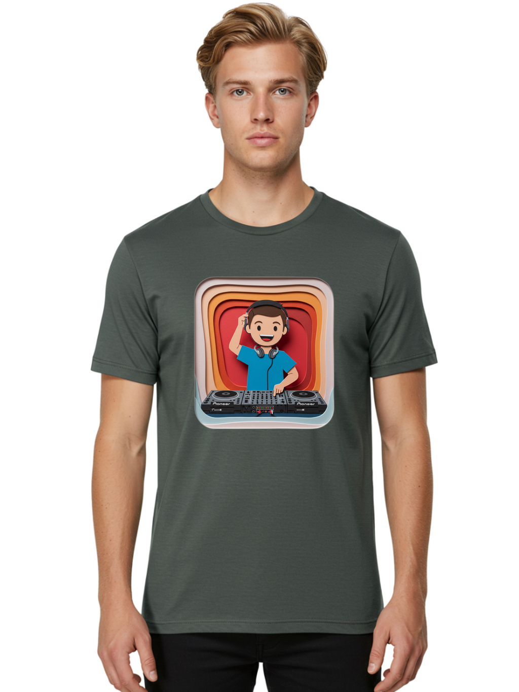 Pioneer-Dj Men'S Graphic Tee, 100% Cotton, Comfortable Casual Summer Wear, Machine Washable, Dj Mixing Music, Electronic Dance Music, Sound Mixing, Music Production, Professional Dj Equipment, Pioneer Dj Controller, Music Mixing Software, Bad439