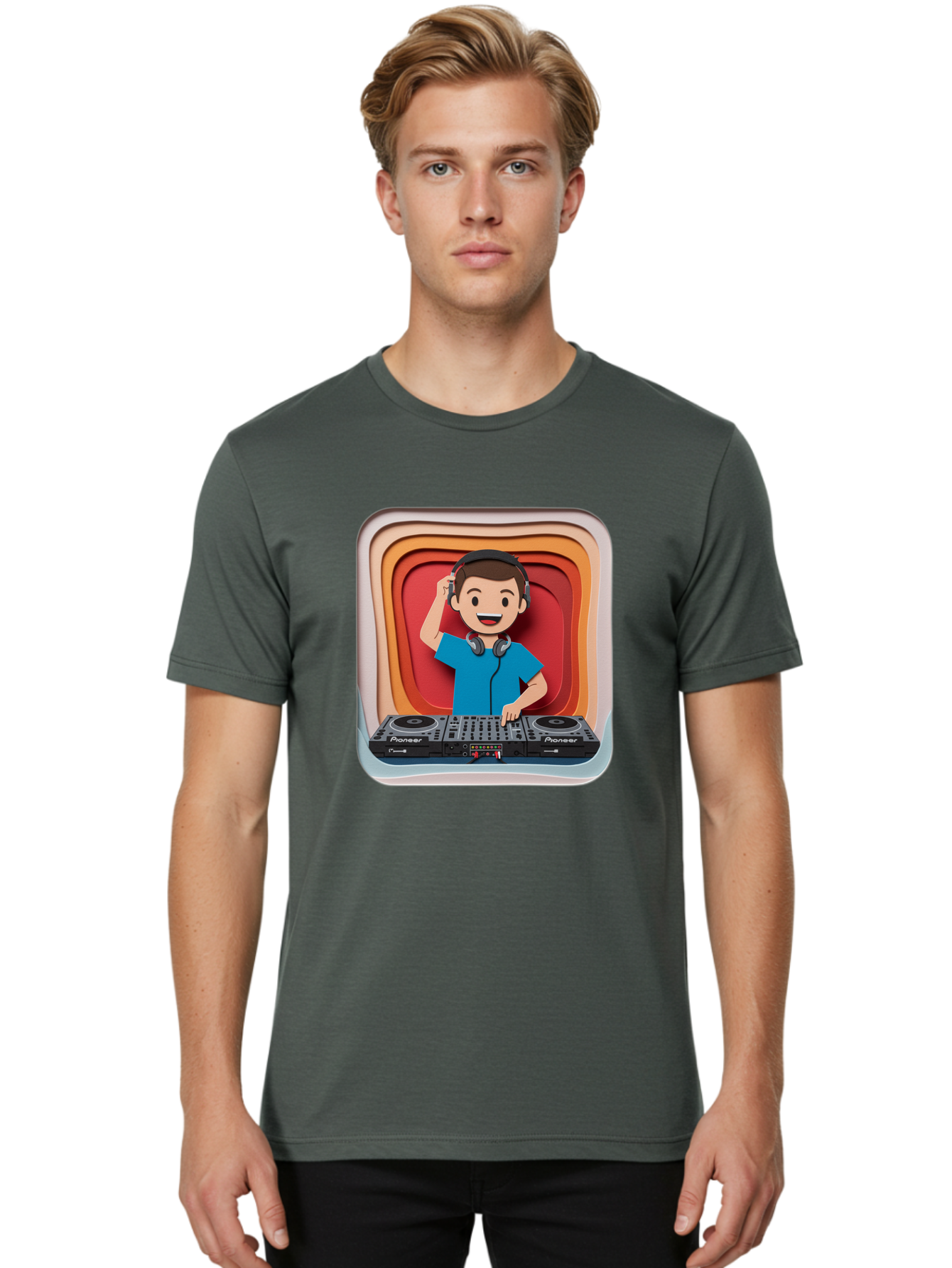 Pioneer-Dj Men'S Graphic Tee, 100% Cotton, Comfortable Casual Summer Wear, Machine Washable, Dj Mixing Music, Electronic Dance Music, Sound Mixing, Music Production, Professional Dj Equipment, Pioneer Dj Controller, Music Mixing Software, Bad439