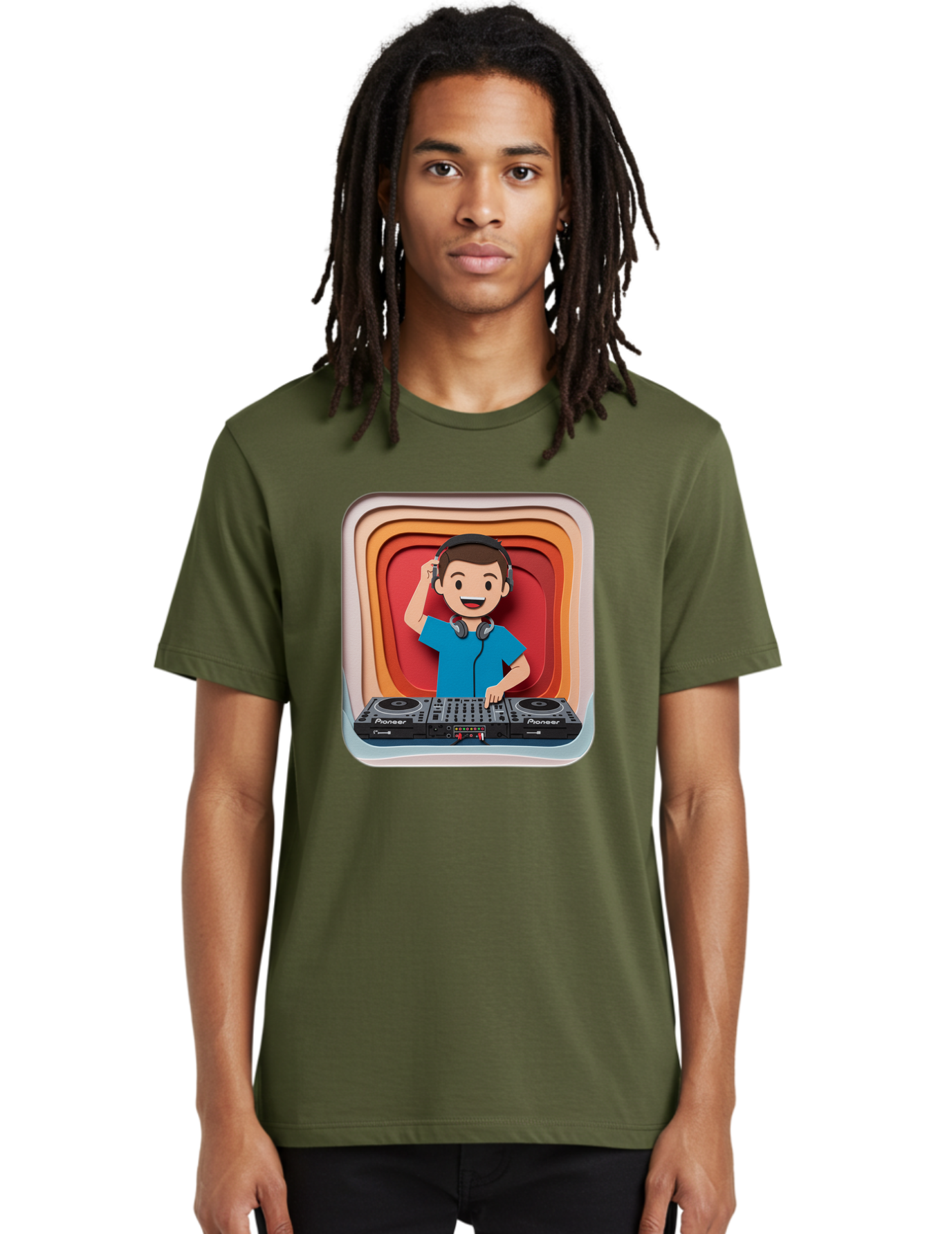 Pioneer-Dj Men'S Graphic Tee, 100% Cotton, Comfortable Casual Summer Wear, Machine Washable, Dj Mixing Music, Electronic Dance Music, Sound Mixing, Music Production, Professional Dj Equipment, Pioneer Dj Controller, Music Mixing Software, Bad439