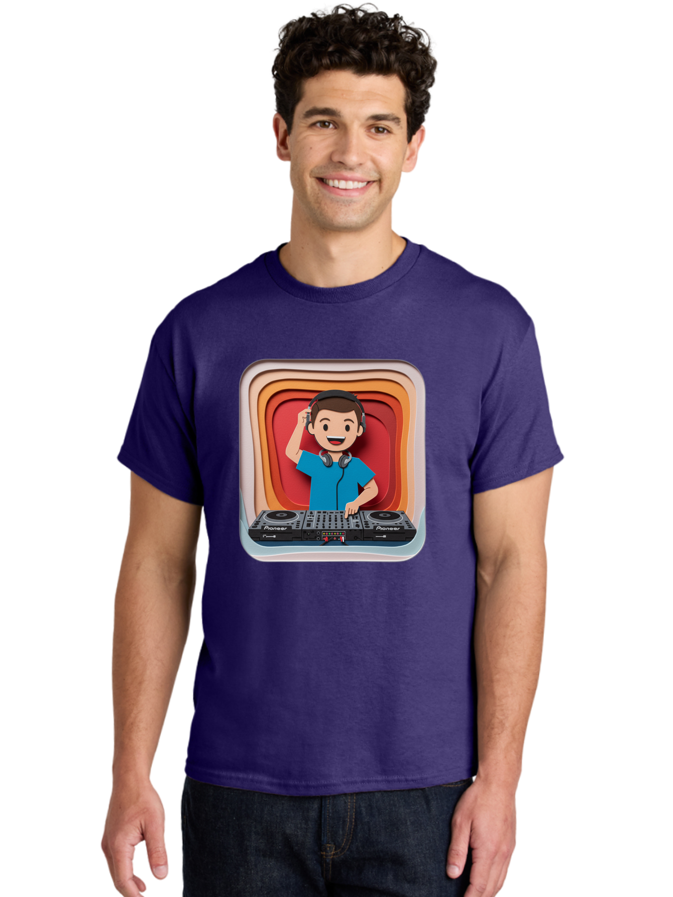 Pioneer-Dj Men'S Graphic Tee, 100% Cotton, Comfortable Casual Summer Wear, Machine Washable, Dj Mixing Music, Electronic Dance Music, Sound Mixing, Music Production, Professional Dj Equipment, Pioneer Dj Controller, Music Mixing Software, Bad439