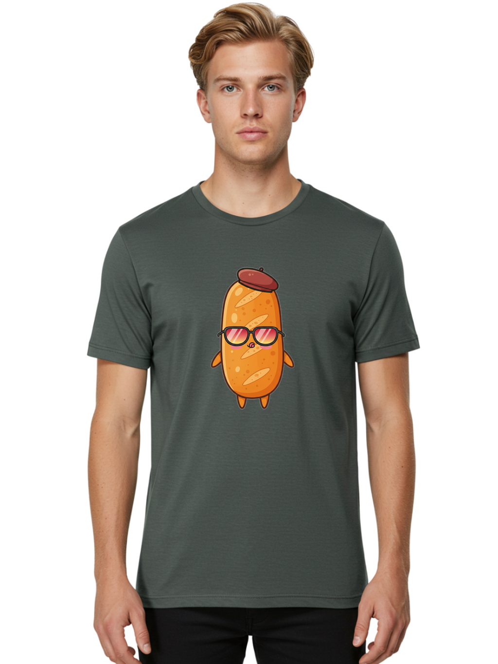 Potato-Head Men'S Graphic Tee, 100% Cotton, Comfortable Casual Summer Wear, Machine Washable, Cartoon Potato, Funny Character, Sunglasses, Hat, Kawaii Style, Cute Illustration, Mascot Design, Quirky Character, Humorous Art, Food Character, Bad453