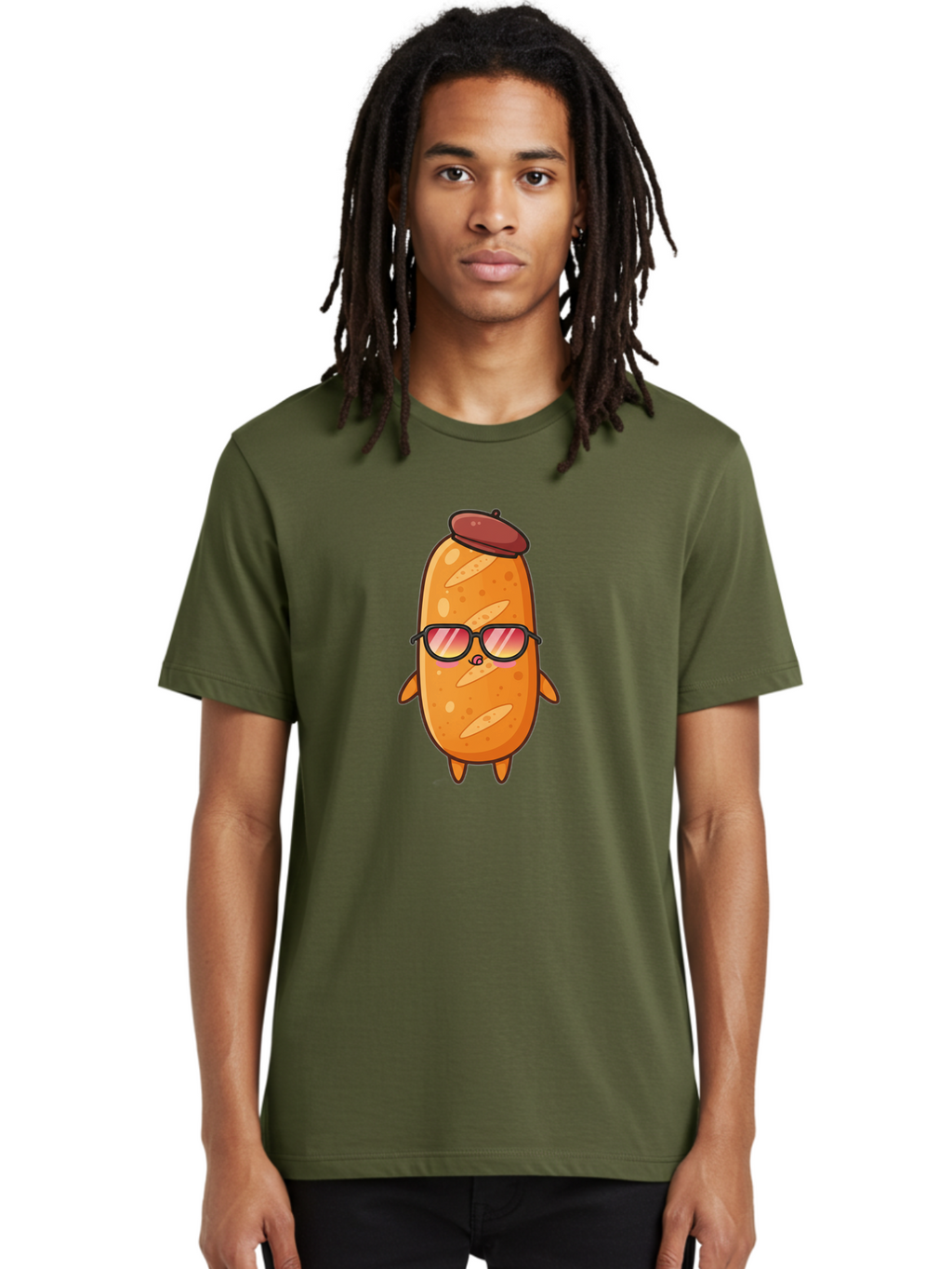 Potato-Head Men'S Graphic Tee, 100% Cotton, Comfortable Casual Summer Wear, Machine Washable, Cartoon Potato, Funny Character, Sunglasses, Hat, Kawaii Style, Cute Illustration, Mascot Design, Quirky Character, Humorous Art, Food Character, Bad453