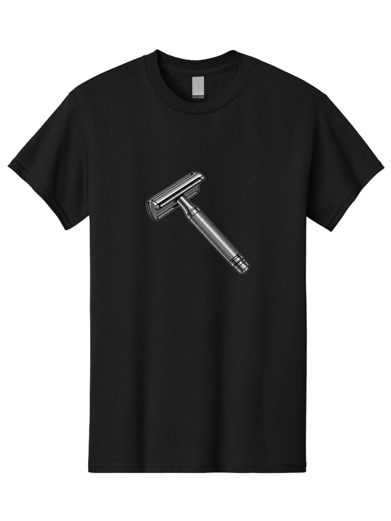 Safety-Razor Men'S Graphic Tee, 100% Cotton, Comfortable Casual Summer Wear, Machine Washable, Safety Razor, Metal Razor, Shaving Equipment, Double Edge Razor, Men'S Grooming, Shaving Accessories, Personal Care Bad504