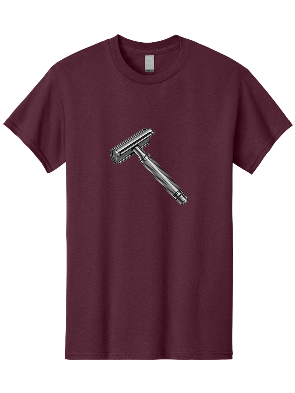 Safety-Razor Men'S Graphic Tee, 100% Cotton, Comfortable Casual Summer Wear, Machine Washable, Safety Razor, Metal Razor, Shaving Equipment, Double Edge Razor, Men'S Grooming, Shaving Accessories, Personal Care Bad504