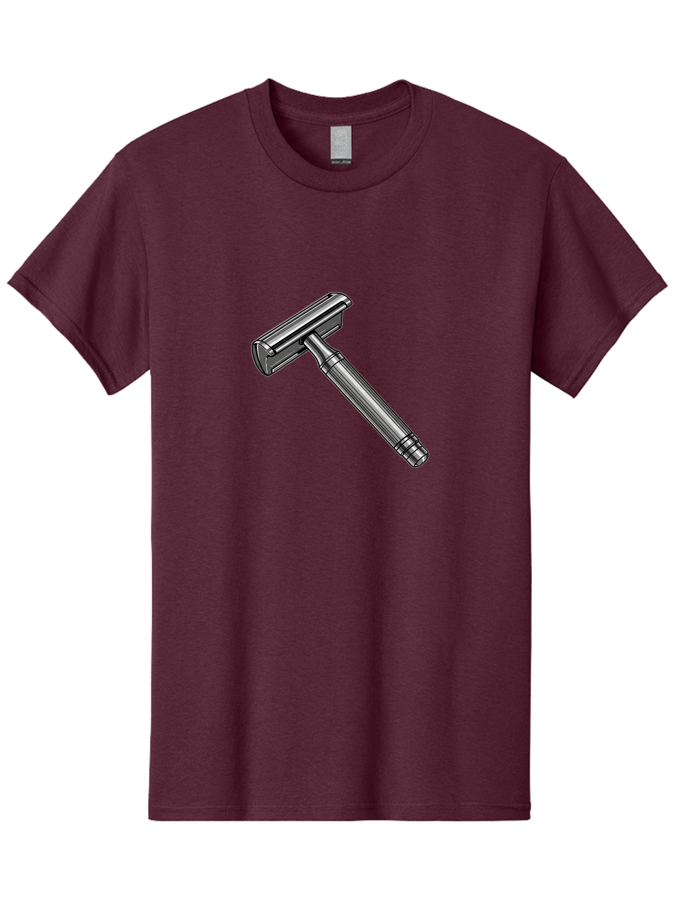 Safety-Razor Men'S Graphic Tee, 100% Cotton, Comfortable Casual Summer Wear, Machine Washable, Safety Razor, Metal Razor, Shaving Equipment, Double Edge Razor, Men'S Grooming, Shaving Accessories, Personal Care Bad504