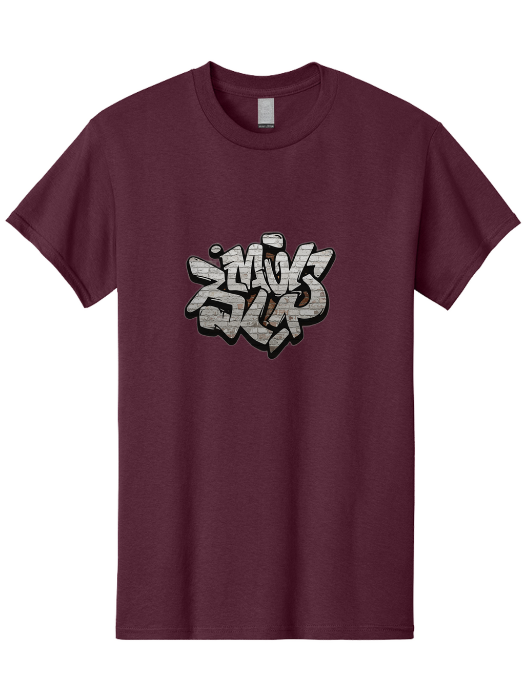 Savs-Savs Men'S Graphic Tee, 100% Cotton, Comfortable Casual Summer Wear, Machine Washable, Graffiti Art, Street Art, Urban Culture, Edgy Style, Bold Design, Skins Slap, Modern Aesthetic, Abstract Typography, Brick Texture, Stylized Lettering, Bad514