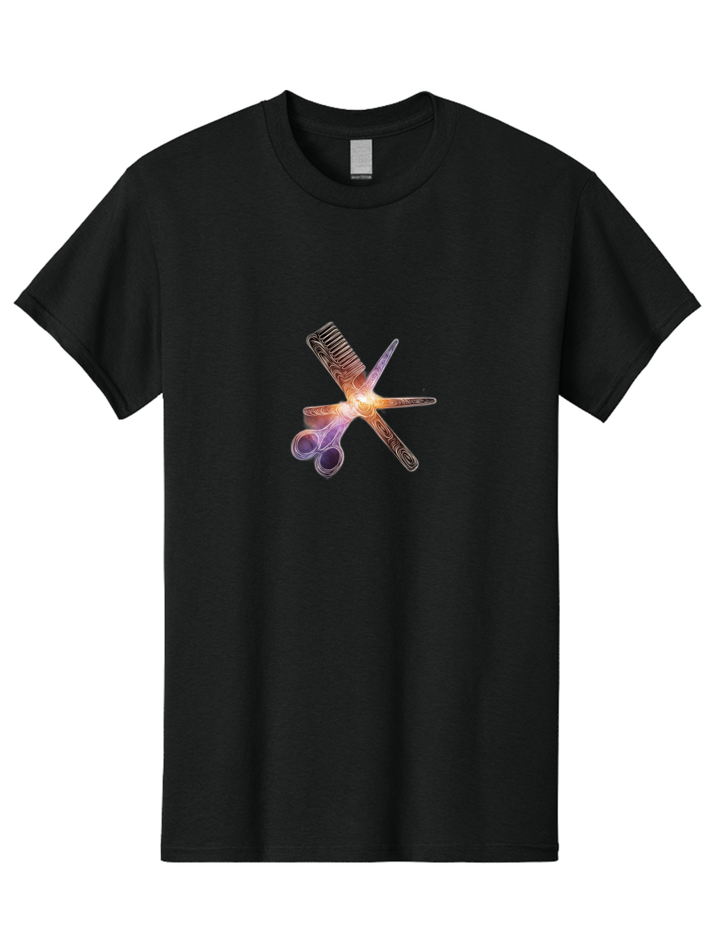 Scissors-Comb-1 Men'S Graphic Tee, 100% Cotton, Comfortable Casual Summer Wear, Machine Washable, Comb And Scissors, Hairdressing Tools, Beauty Salon, Hair Cutting, Styling Equipment, Salon Essentials, Barber Shop Bad523