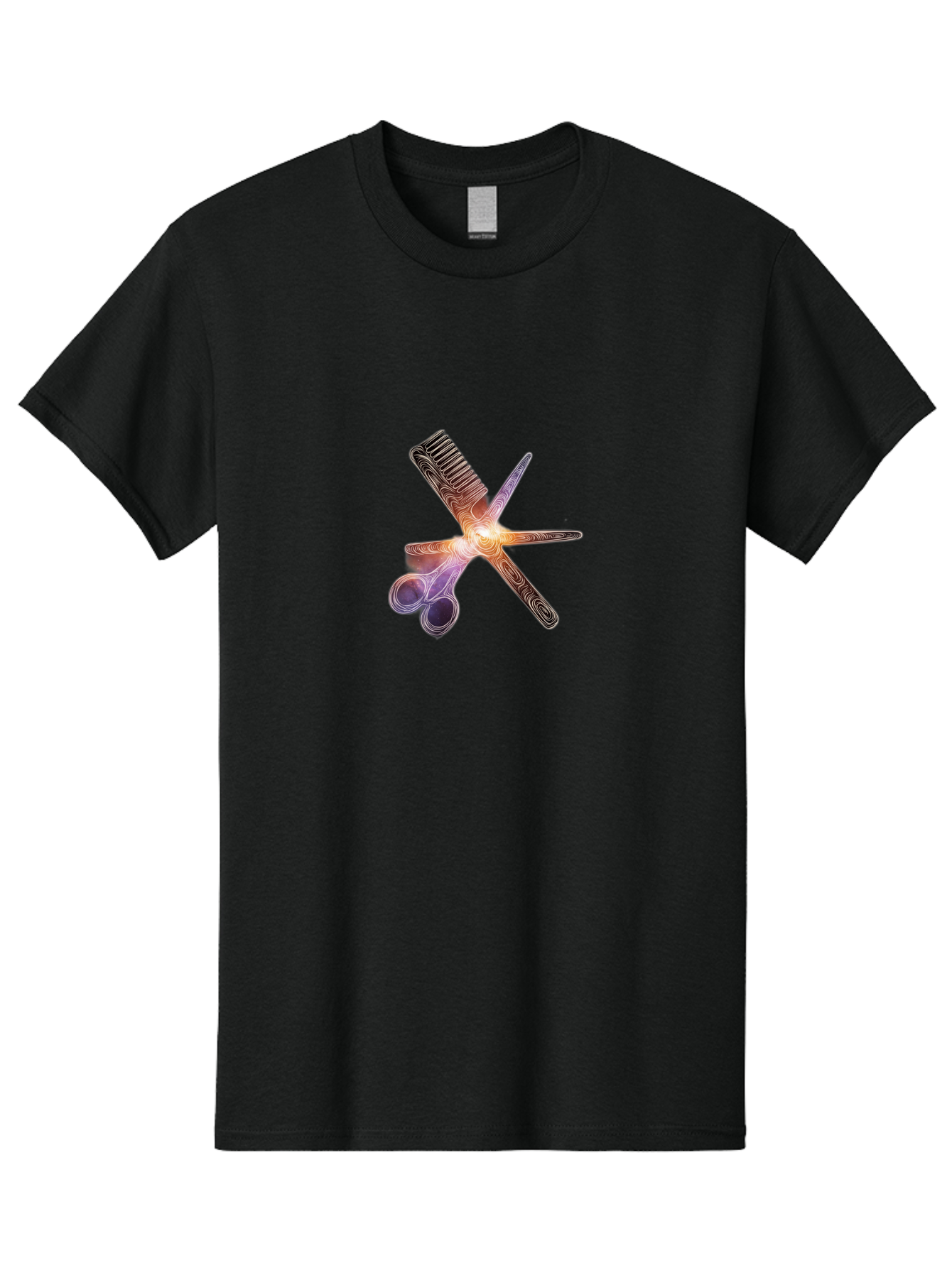 Scissors-Comb-1 Men'S Graphic Tee, 100% Cotton, Comfortable Casual Summer Wear, Machine Washable, Comb And Scissors, Hairdressing Tools, Beauty Salon, Hair Cutting, Styling Equipment, Salon Essentials, Barber Shop Bad523