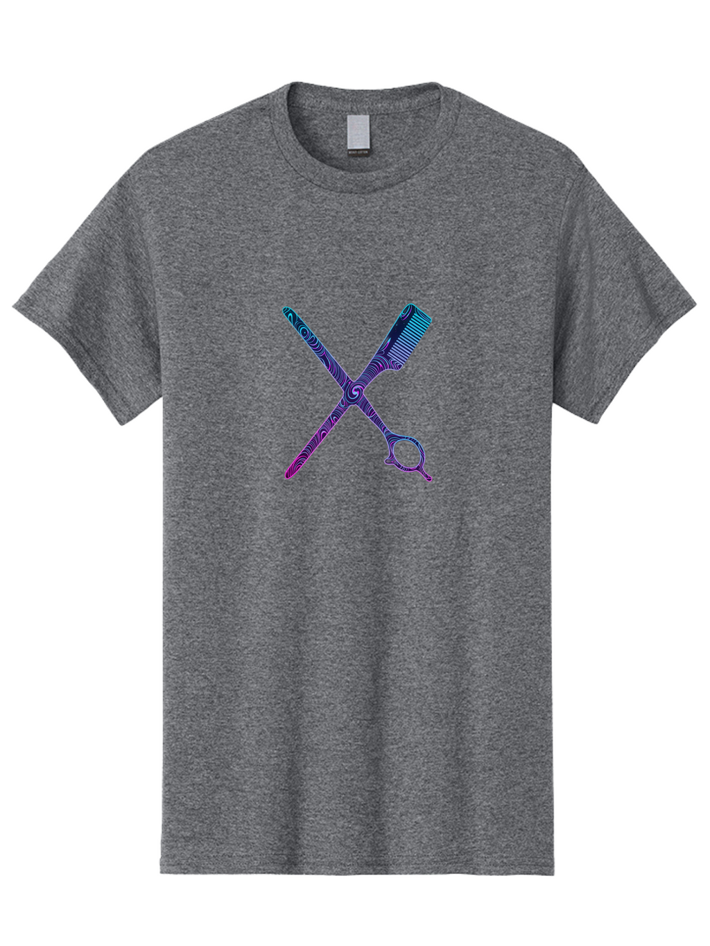 Scissors-Comb Men'S Graphic Tee, 100% Cotton, Comfortable Casual Summer Wear, Machine Washable, Barber Tools, Hair Cutting Scissors, Comb And Scissors, Grooming Equipment, Salon Essentials, Beauty Tools, Styling Accessories Bad524