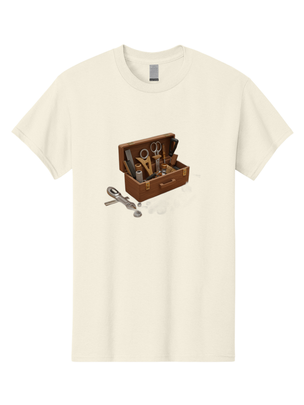 Sewing-Kit Men'S Graphic Tee, 100% Cotton, Comfortable Casual Summer Wear, Machine Washable, Sewing Kit, Wooden Box, Crafting Tools, Scissors, Spool Of Thread, Tailor Supplies, Sewing Accessories, Needle Threader Bad531