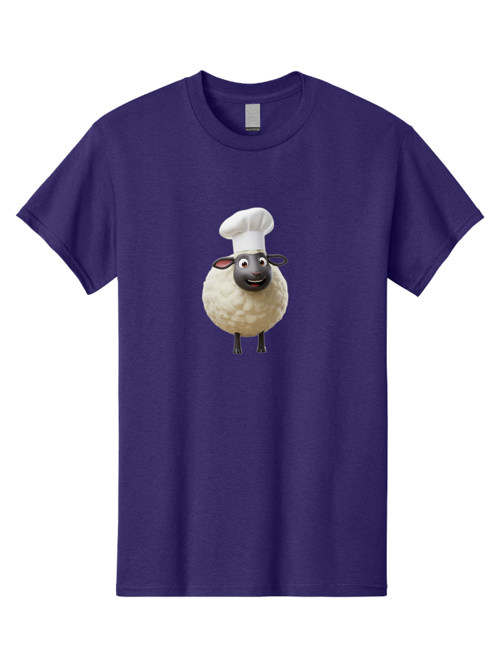 Shaun-The-Sheep-Chef Men'S Graphic Tee, 100% Cotton, Comfortable Casual Summer Wear, Machine Washable, Shaun The Sheep, Chef Hat, Cartoon Character, Cooking, Culinary, Funny Animal, 3D Animation, Character Design, Humorous, Whimsical, Lamb, Bad537