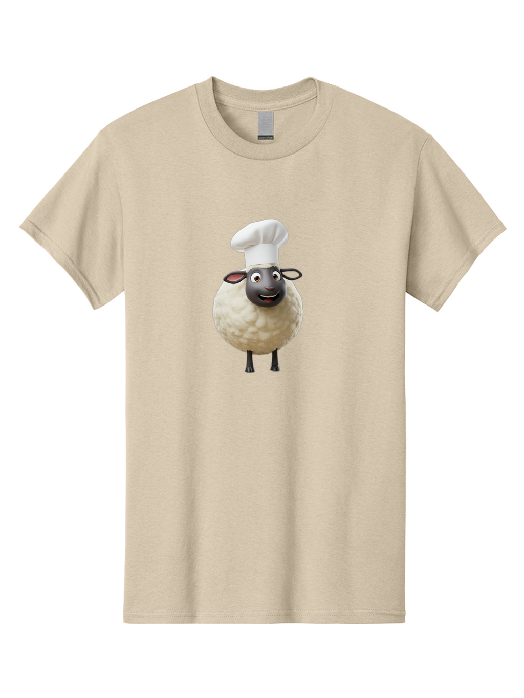 Shaun-The-Sheep-Chef Men'S Graphic Tee, 100% Cotton, Comfortable Casual Summer Wear, Machine Washable, Shaun The Sheep, Chef Hat, Cartoon Character, Cooking, Culinary, Funny Animal, 3D Animation, Character Design, Humorous, Whimsical, Lamb, Bad537