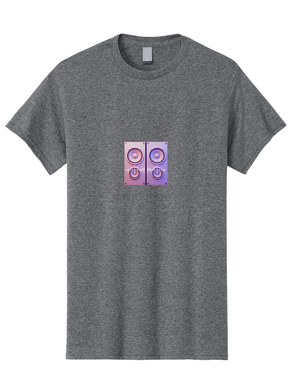 Silver-Speakers Men'S Graphic Tee, 100% Cotton, Comfortable Casual Summer Wear, Machine Washable, Stereo Speakers, Audio Equipment, Sound Technology, Music System, Sound Waves, White Sound Wave, Sound Vibration, Stereo Sound Bad567