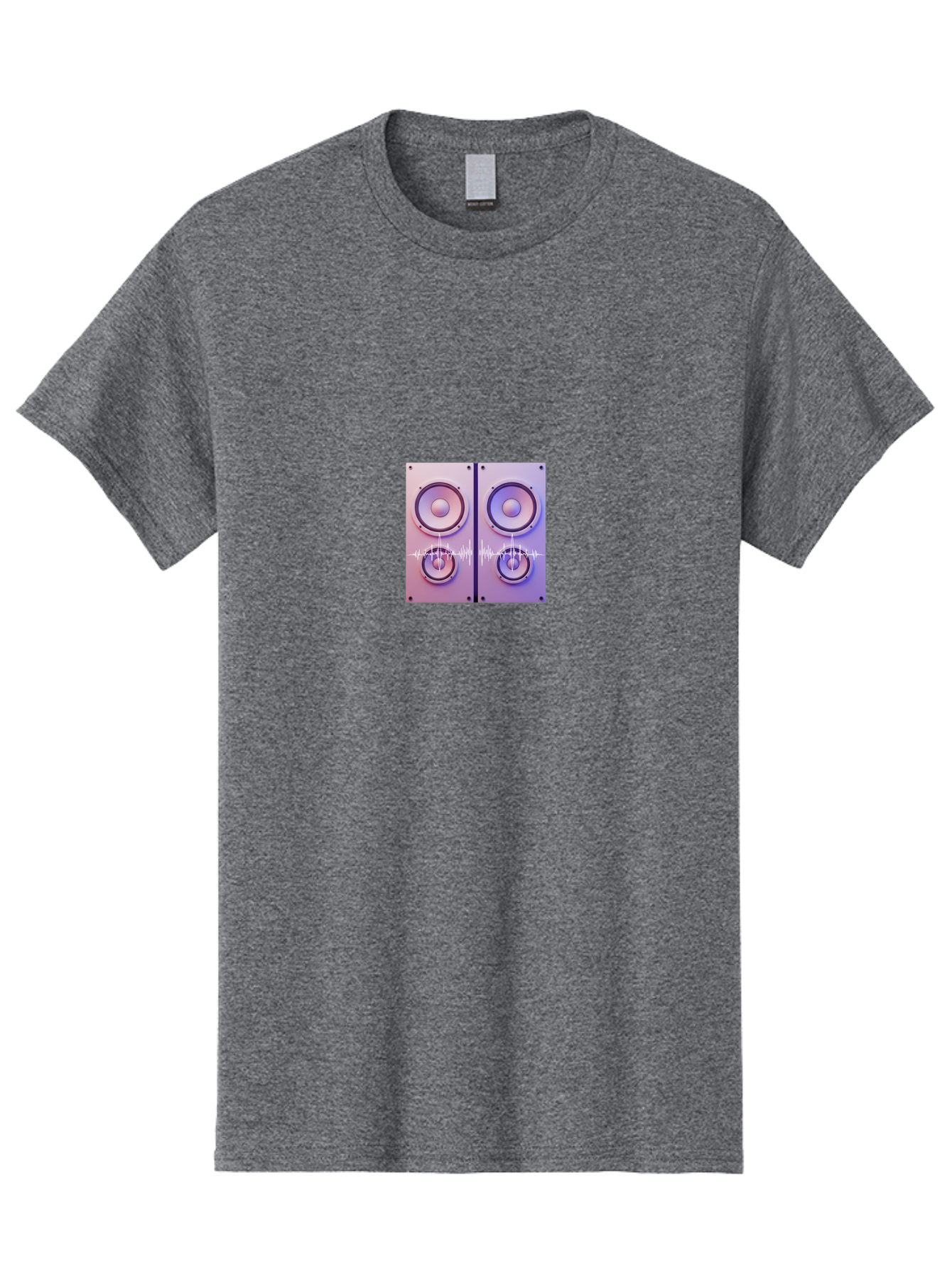 Silver-Speakers Men'S Graphic Tee, 100% Cotton, Comfortable Casual Summer Wear, Machine Washable, Stereo Speakers, Audio Equipment, Sound Technology, Music System, Sound Waves, White Sound Wave, Sound Vibration, Stereo Sound Bad567