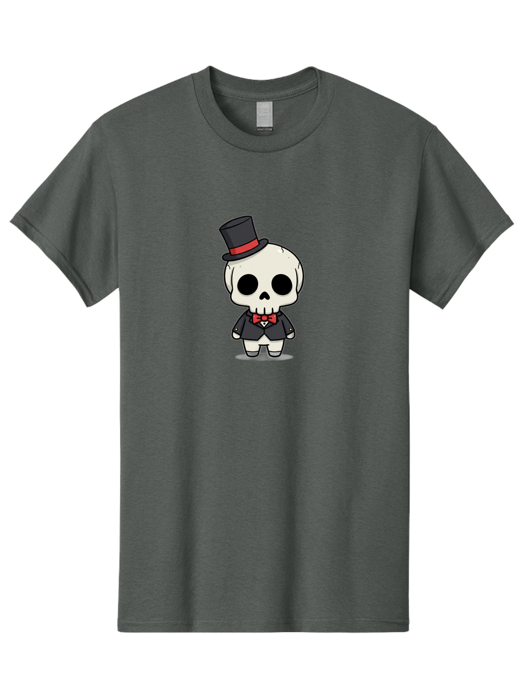 Skeleton-Gentleman Men'S Graphic Tee, 100% Cotton, Comfortable Casual Summer Wear, Machine Washable, Cartoon Skeleton, Gentleman Attire, Top Hat, Bow Tie, Spooky Chic, Halloween Style, Formal Wear, Skull Character, Kawaii Aesthetic, Bad572